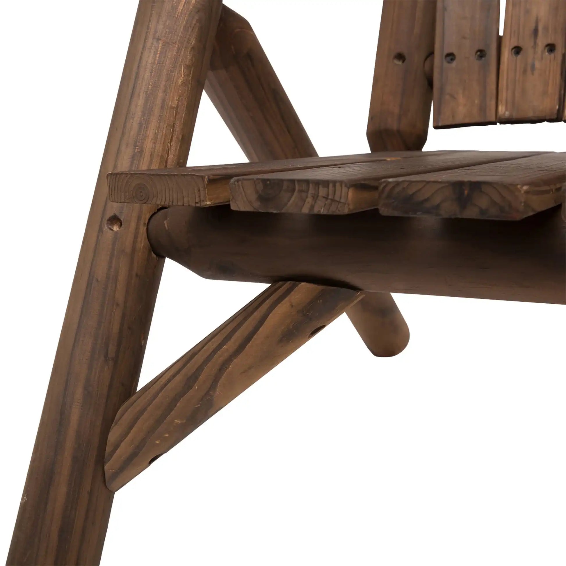 Outsunny 2-Seat Wooden Adirondack Chair with Table, Outdoor Loveseat, Carbonized - Best Buy Furniture