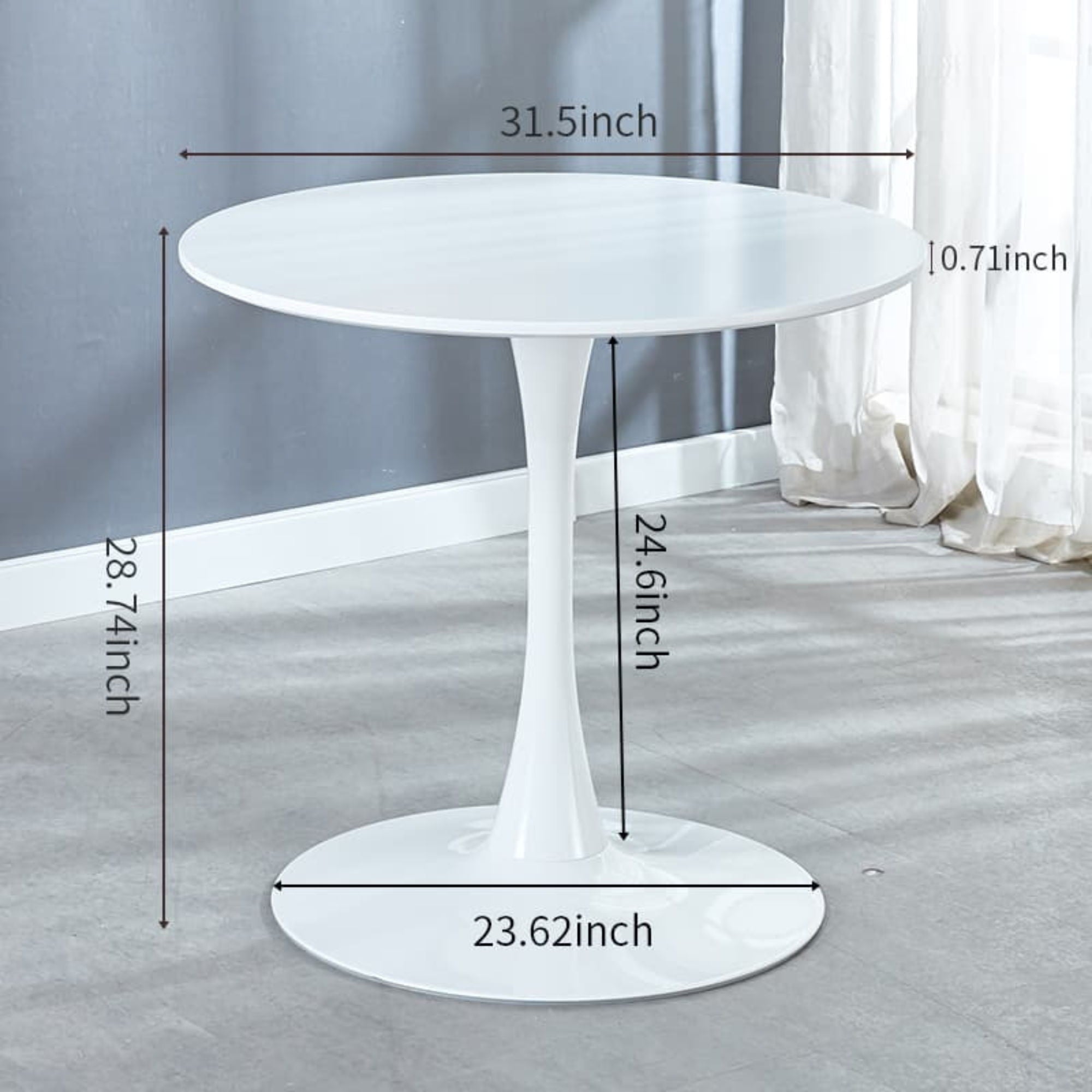 Tulip Table Mid-Century Dining Table With Round MDF Table Top, Pedestal Dining Table, End Table Leisure Coffee Table - Best Buy Furniture