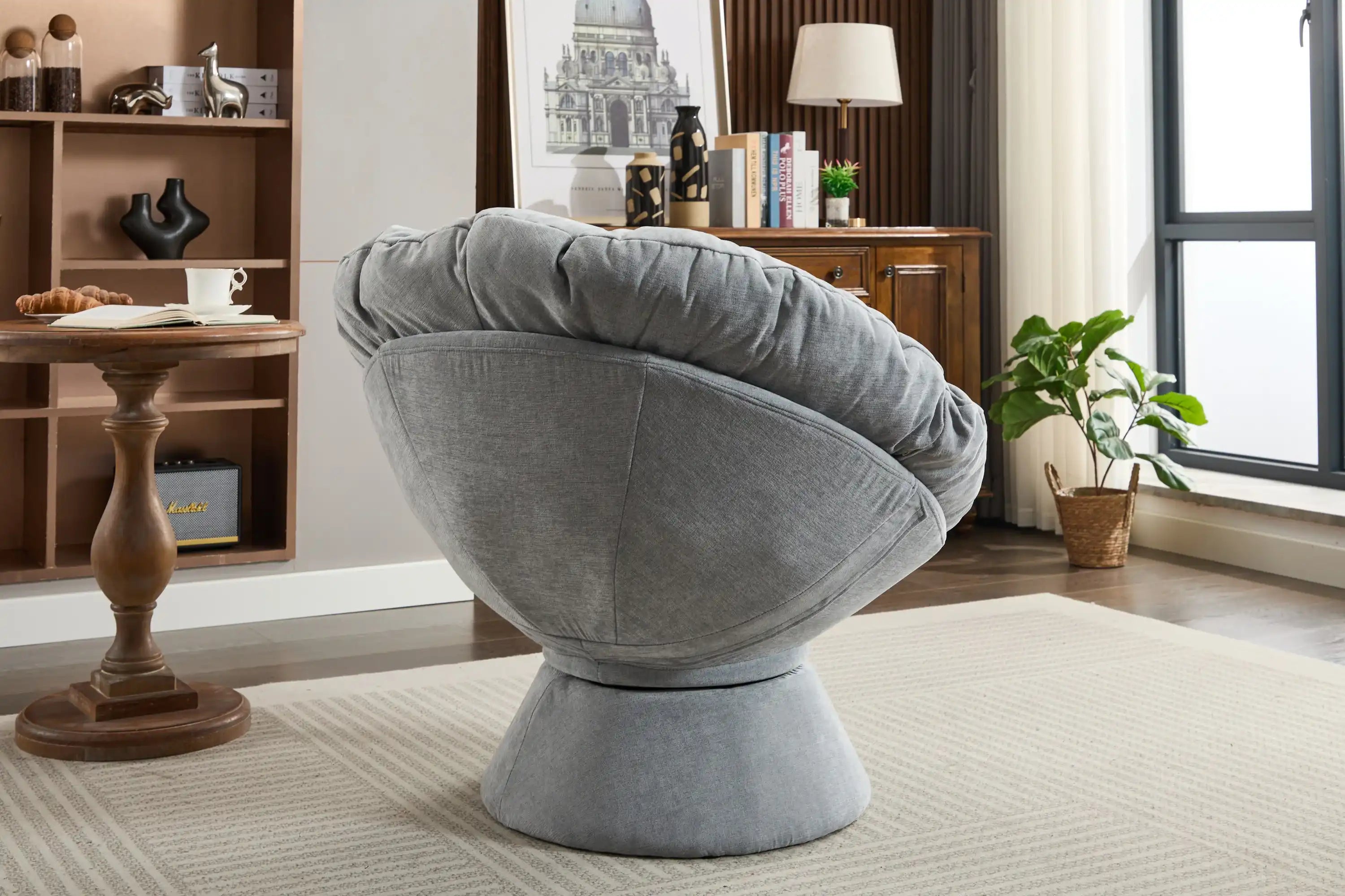 Papasan Oversized Swivel Accent Chair 360 Swivel Barrel Chair - Best Buy Furniture