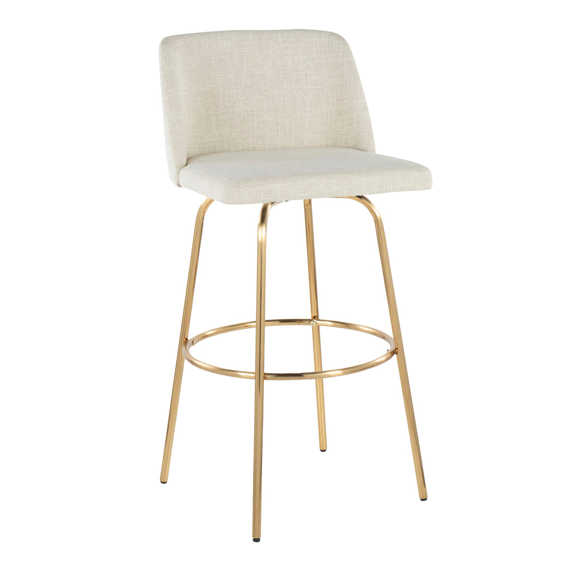 Toriano - Contemporary Fixed Height Barstool With Swivel And Round Footrest (Set of 2) - Best Buy Furniture