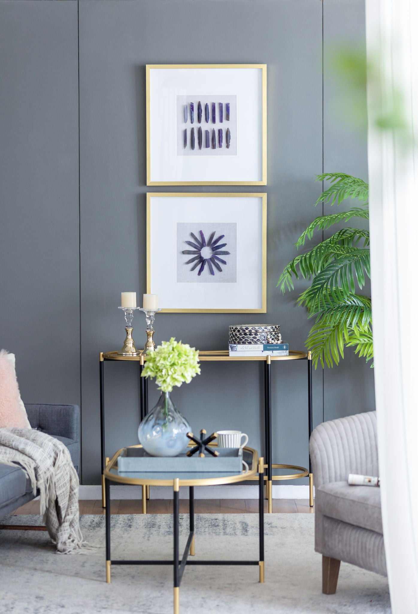 Grace Purple Agate Shadow Boxes Wall Art (Set of 2) - Multicolor - Best Buy Furniture