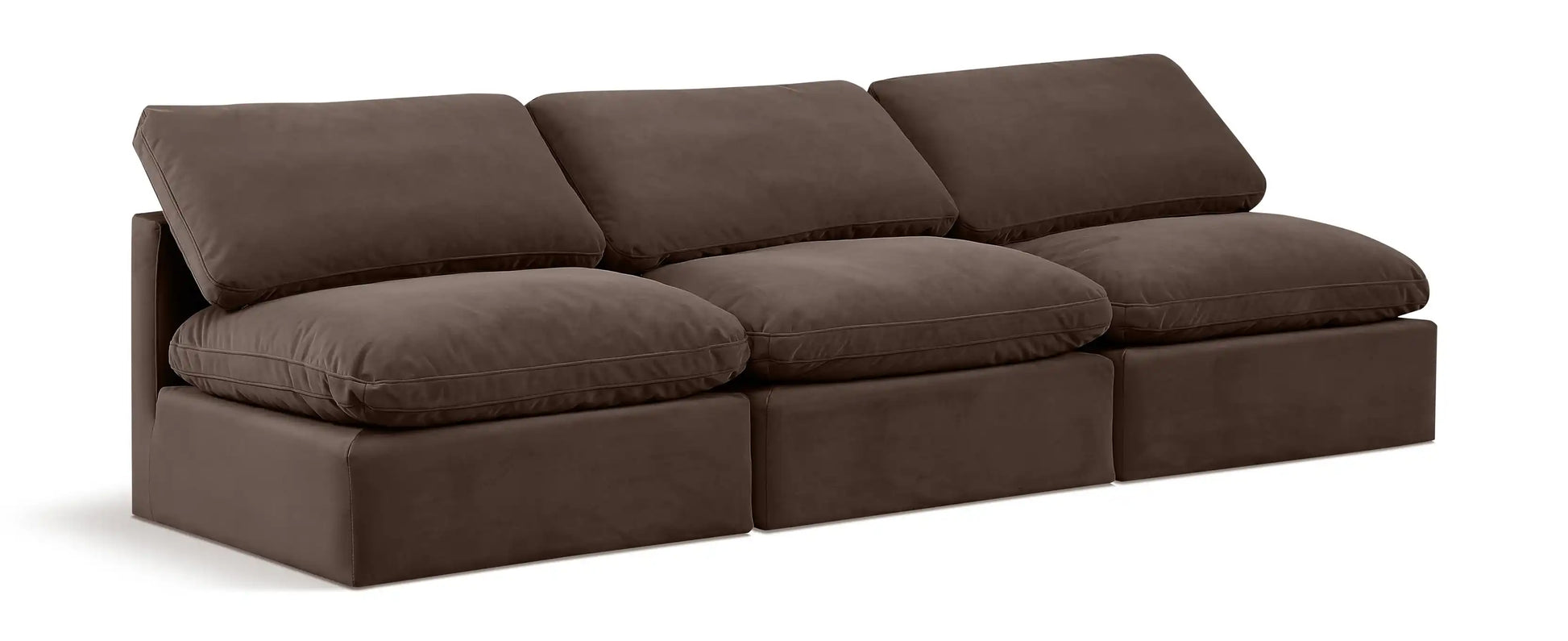 Indulge - Velvet 3 Seat Modular Armless Sofa - Best Buy Furniture