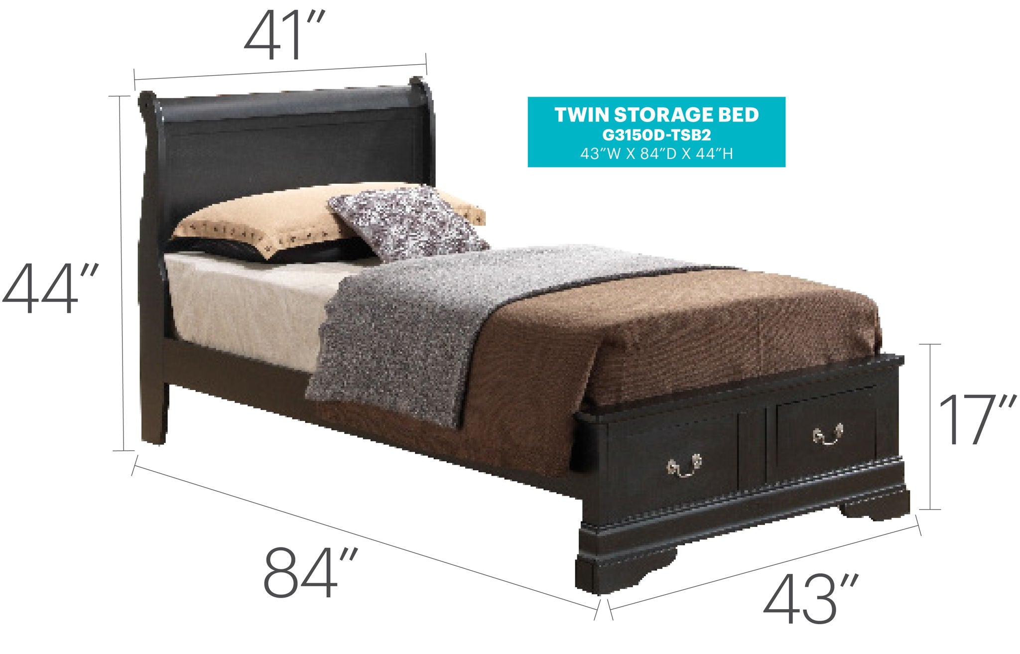 Louis Phillipe - Storage Bed - Best Buy Furniture