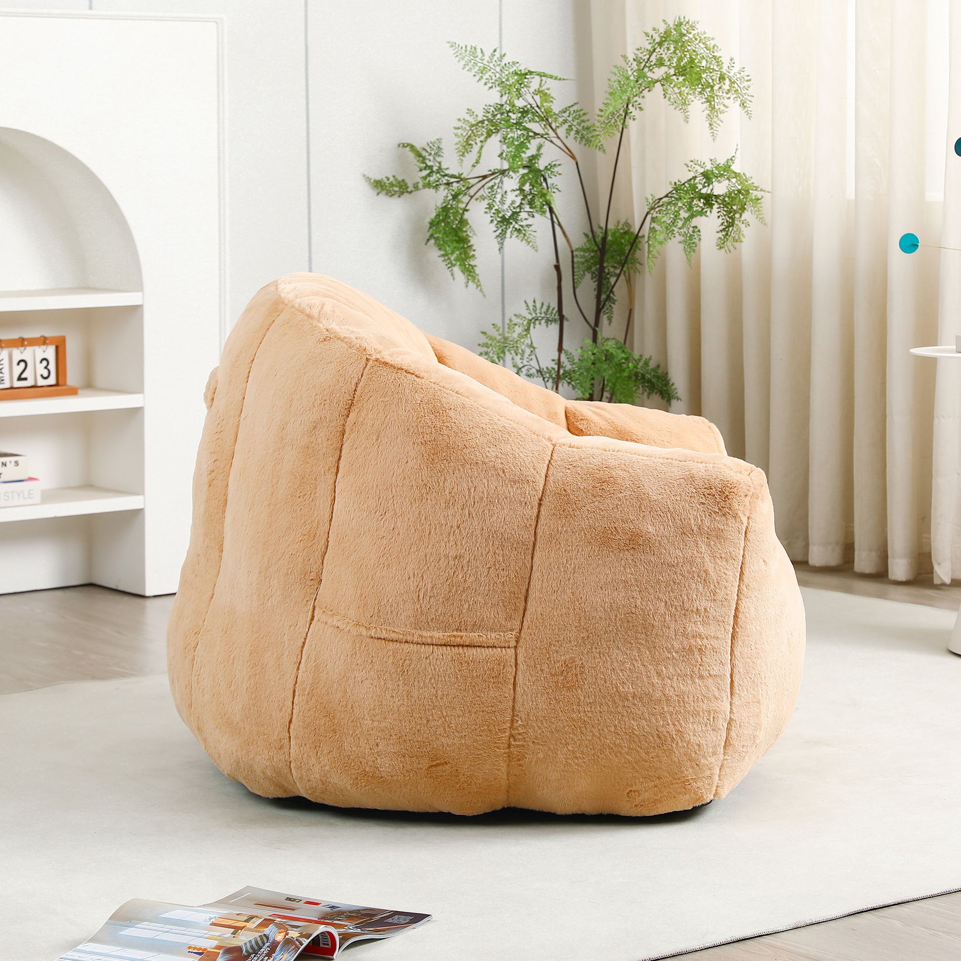 Beanbag Chair, Beanbag Sofa Chair With Armrests Stuffed High Density Foam - Best Buy Furniture