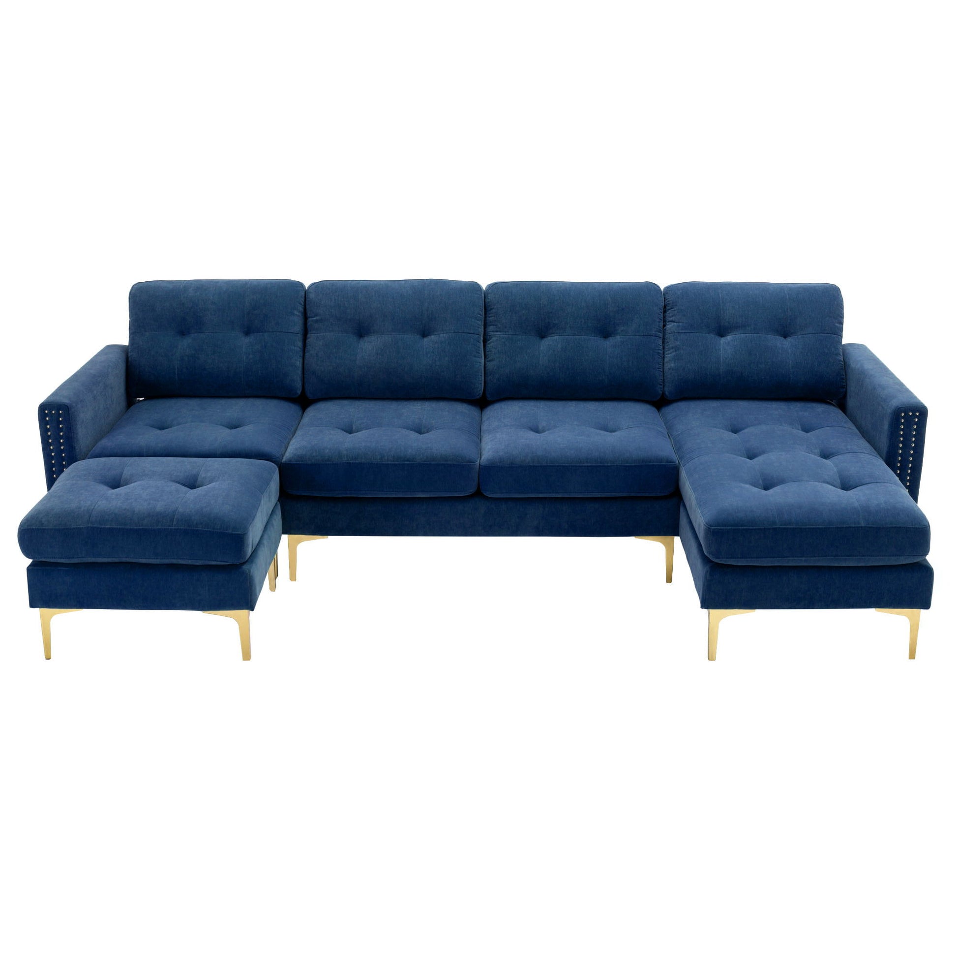 Modern L - Shape Convertible Sectional Sofa With Movable Ottoman - Best Buy Furniture