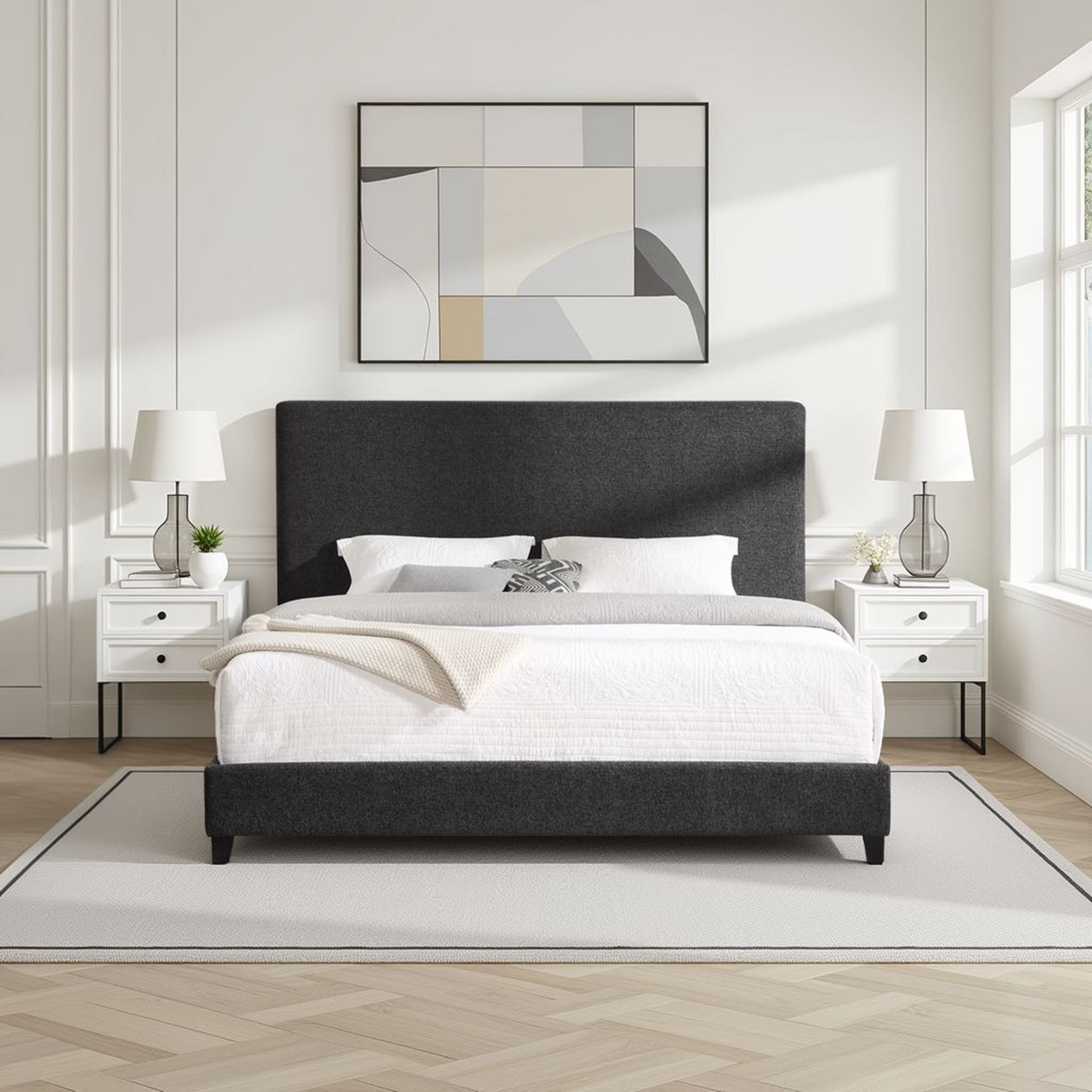 Boucle Upholstered Platform Bed - Best Buy Furniture