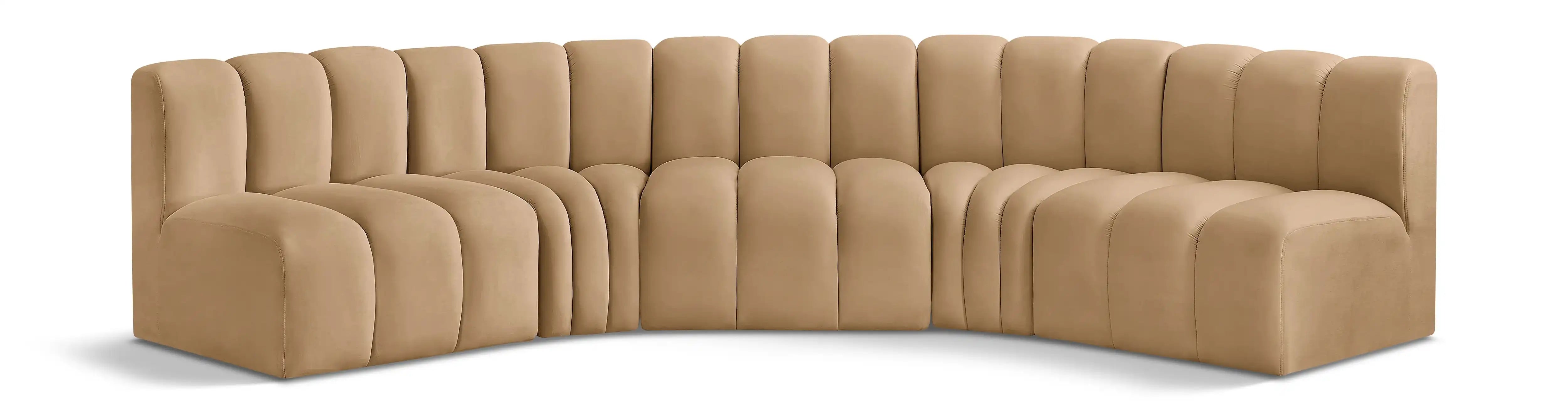 Arc - Velvet 5 Piece U-Shaped Modular Sofa - Best Buy Furniture
