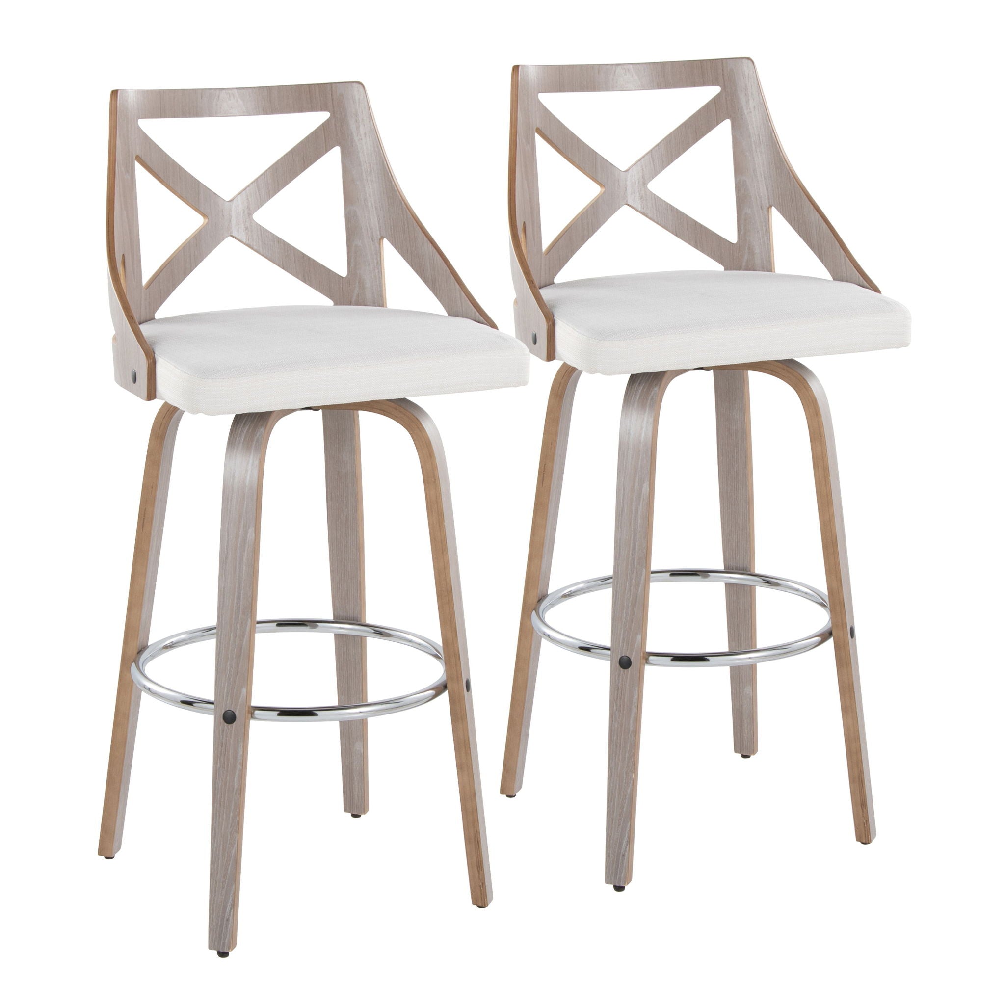 Charlotte - Farmhouse Fixed Height Bar Stool With Round Footrest (Set of 2) - Best Buy Furniture