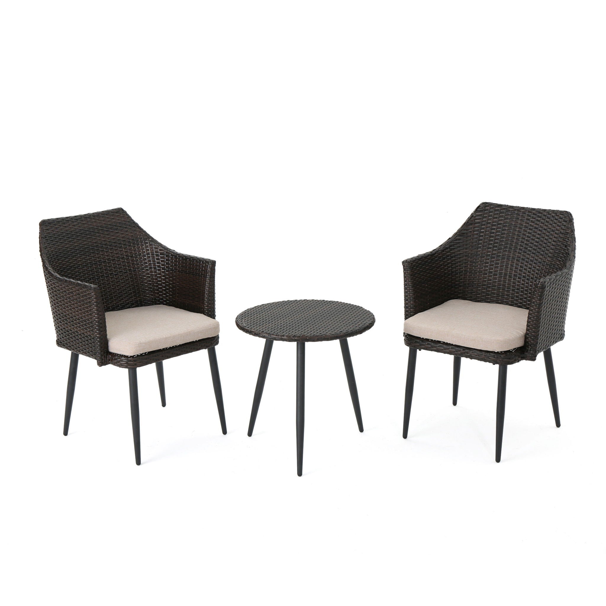 Kenneth - 3 Pieces Chat Set Outdoor Furniture - Brown Multi - Best Buy Furniture