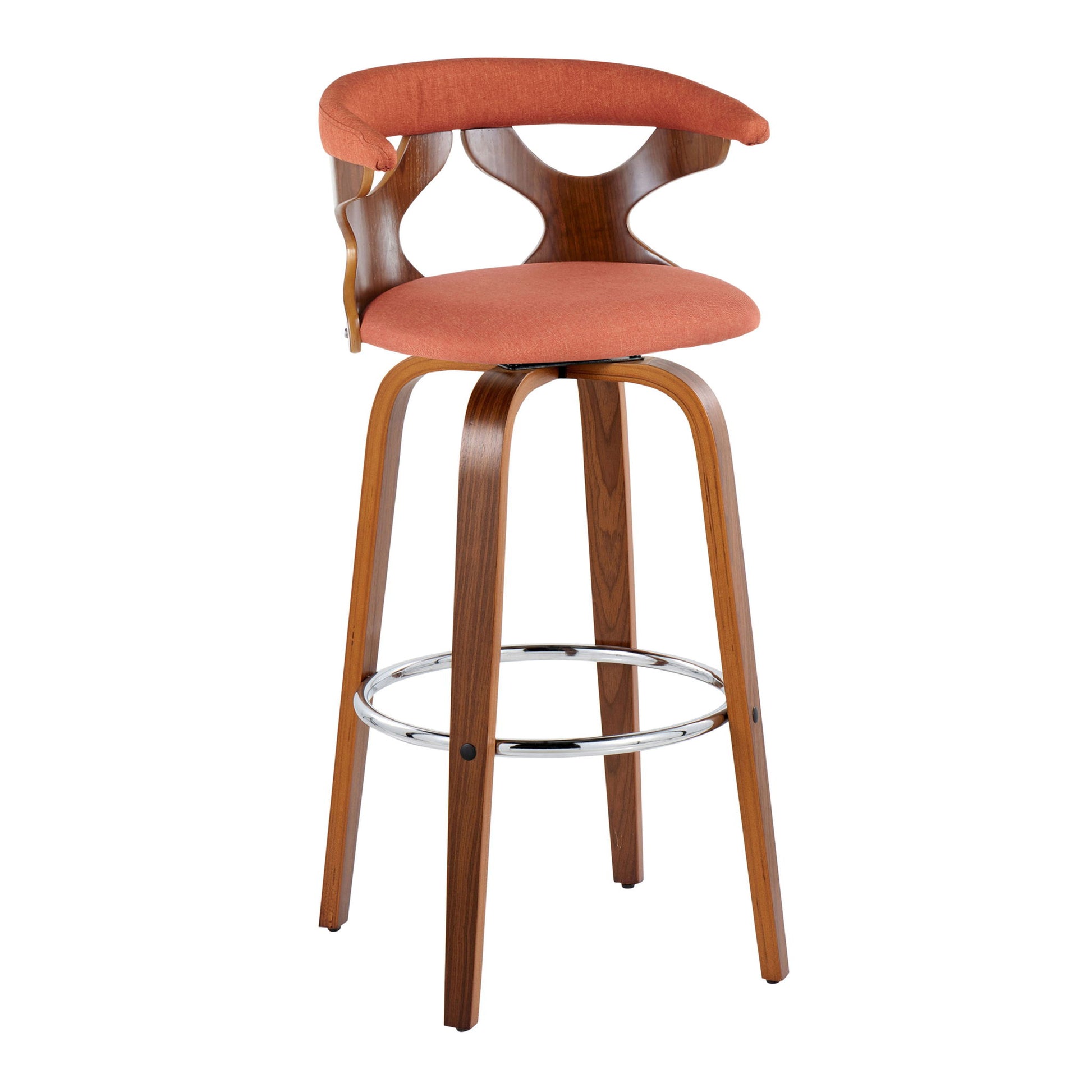 Gardenia - Mid Century Modern Fixed Height Barstool With Swivel With Round Footrest (Set of 2) - Best Buy Furniture