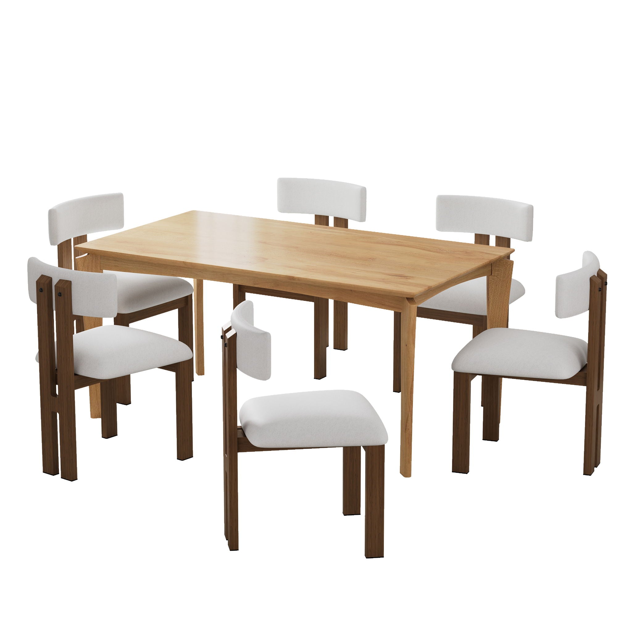7 Piece Dining Set With Upholstered Armless Chairs And Table - Best Buy Furniture