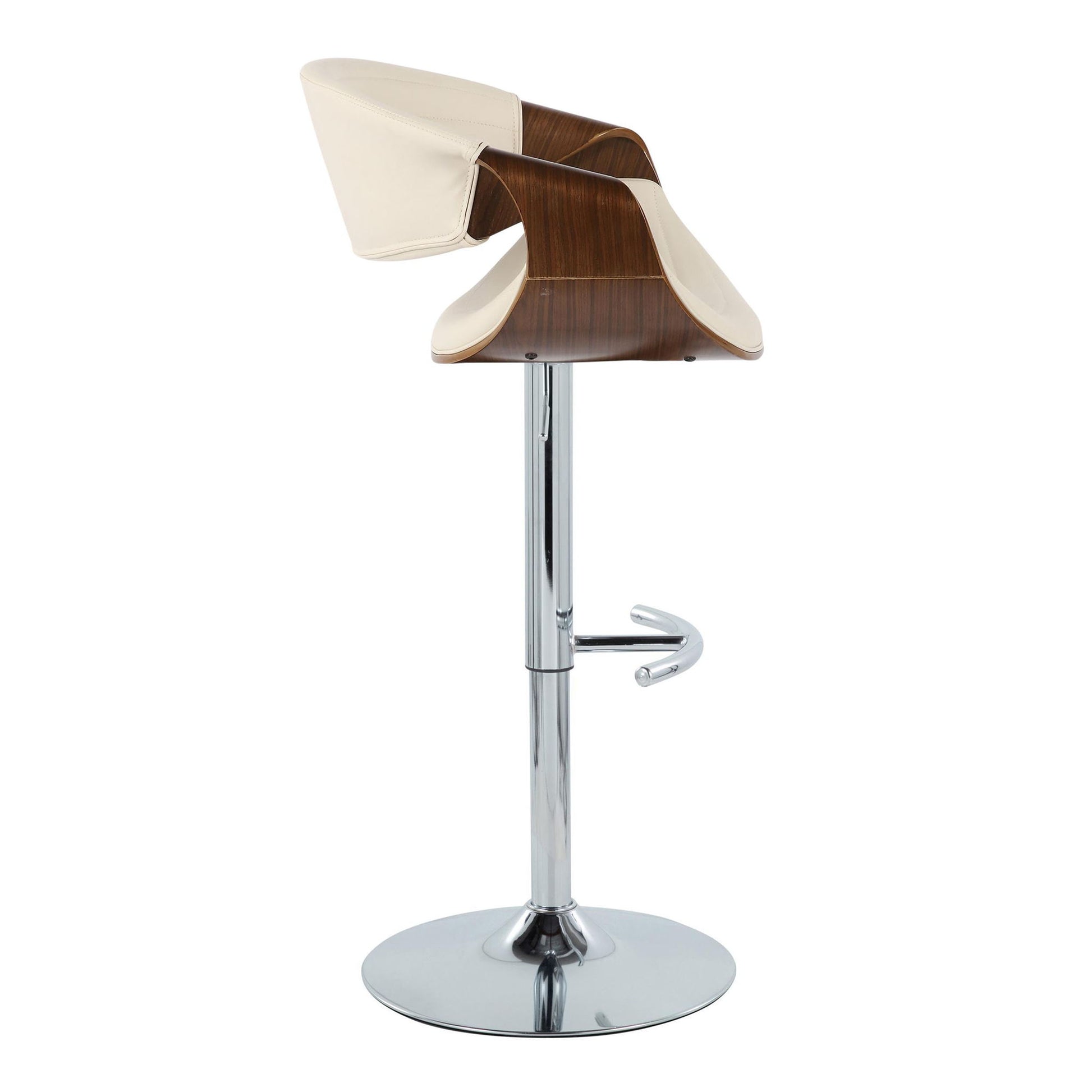 Symphony - Mid Century Modern Adjustable Barstool & Swivel With Rounded T Footrest (Set of 2) - Best Buy Furniture