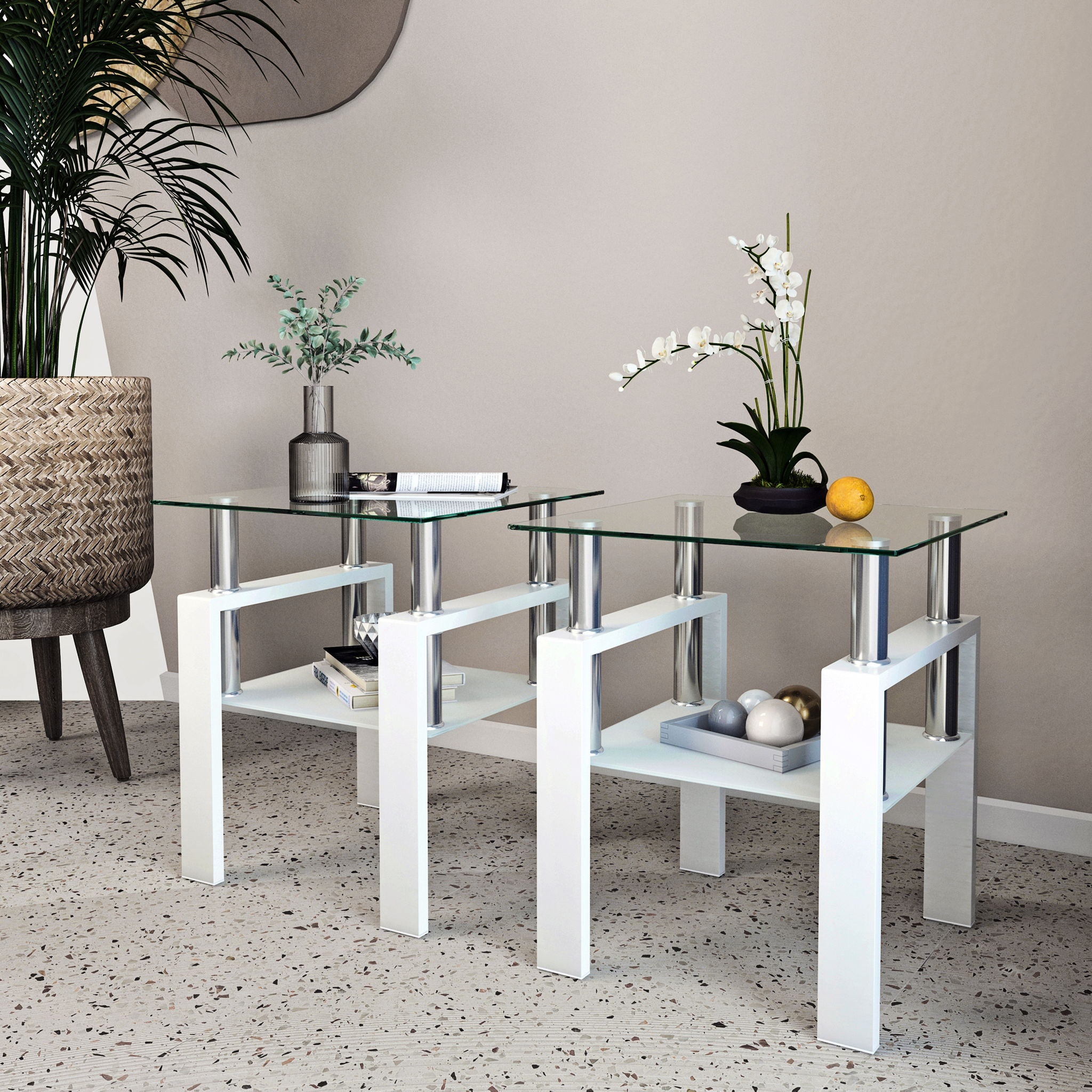 Modern Tempered Glass Tea Table, End Square Table For Living Room - Best Buy Furniture