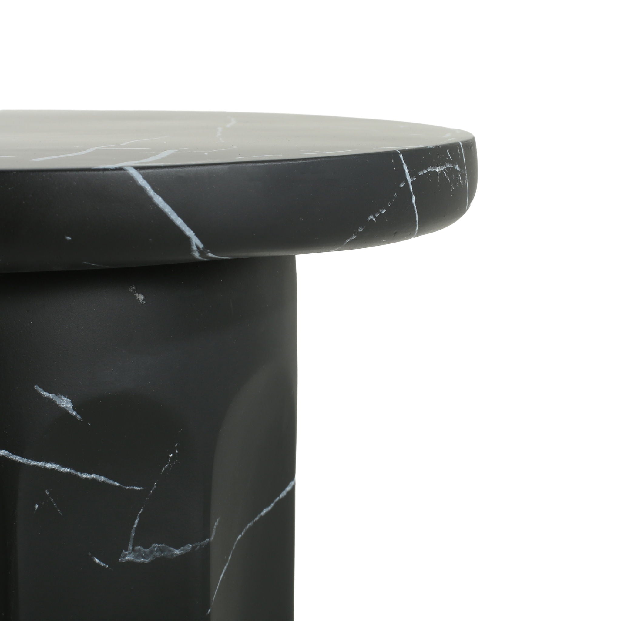 Outdoor Lightweight Concrete BMarble Effect Side Table, Living Room End Table - Black / Marble - Best Buy Furniture