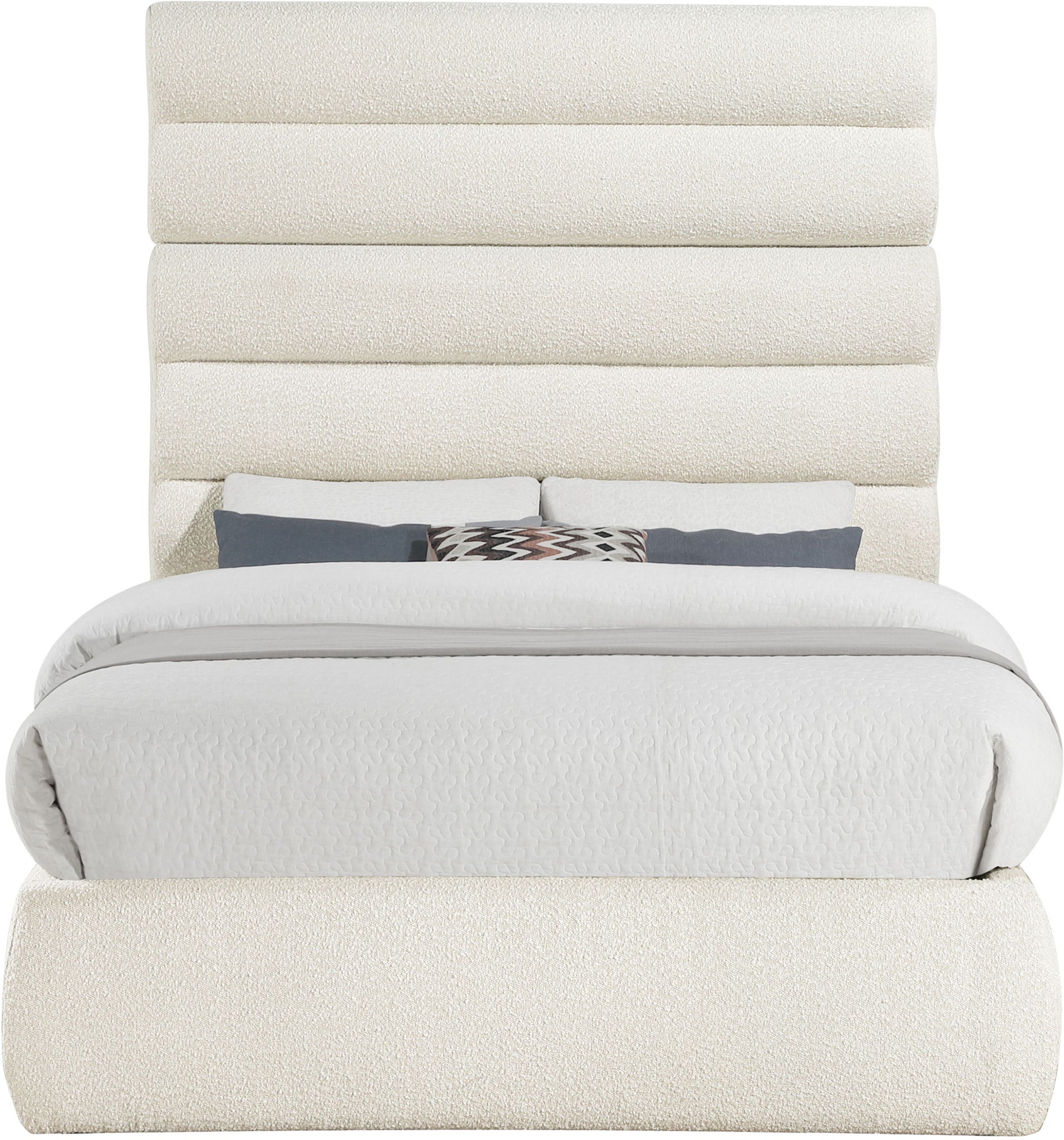 Adam - Boucle Fabric Bed With 70.5" Headboard - Best Buy Furniture