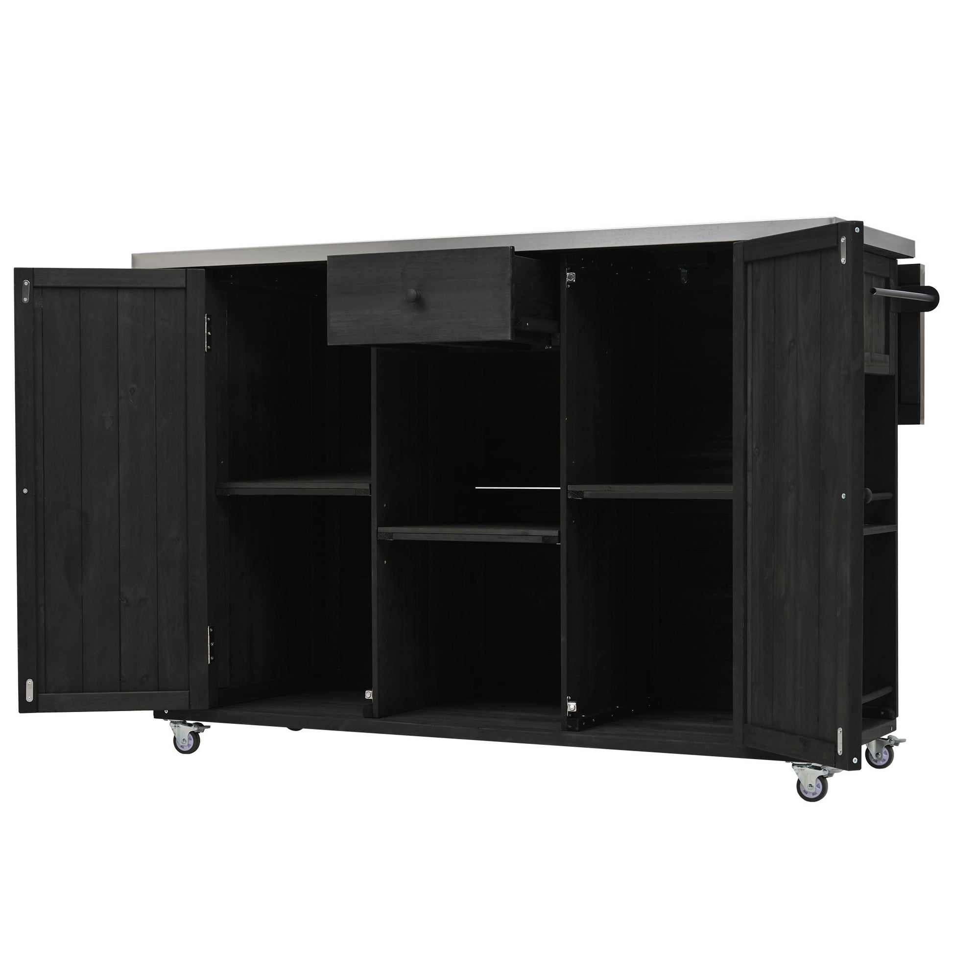 Outdoor Kitchen Island With Stainless Steel Top, Ample Storage Space, Towel And Spice Racks And A Bottle Opener - Best Buy Furniture