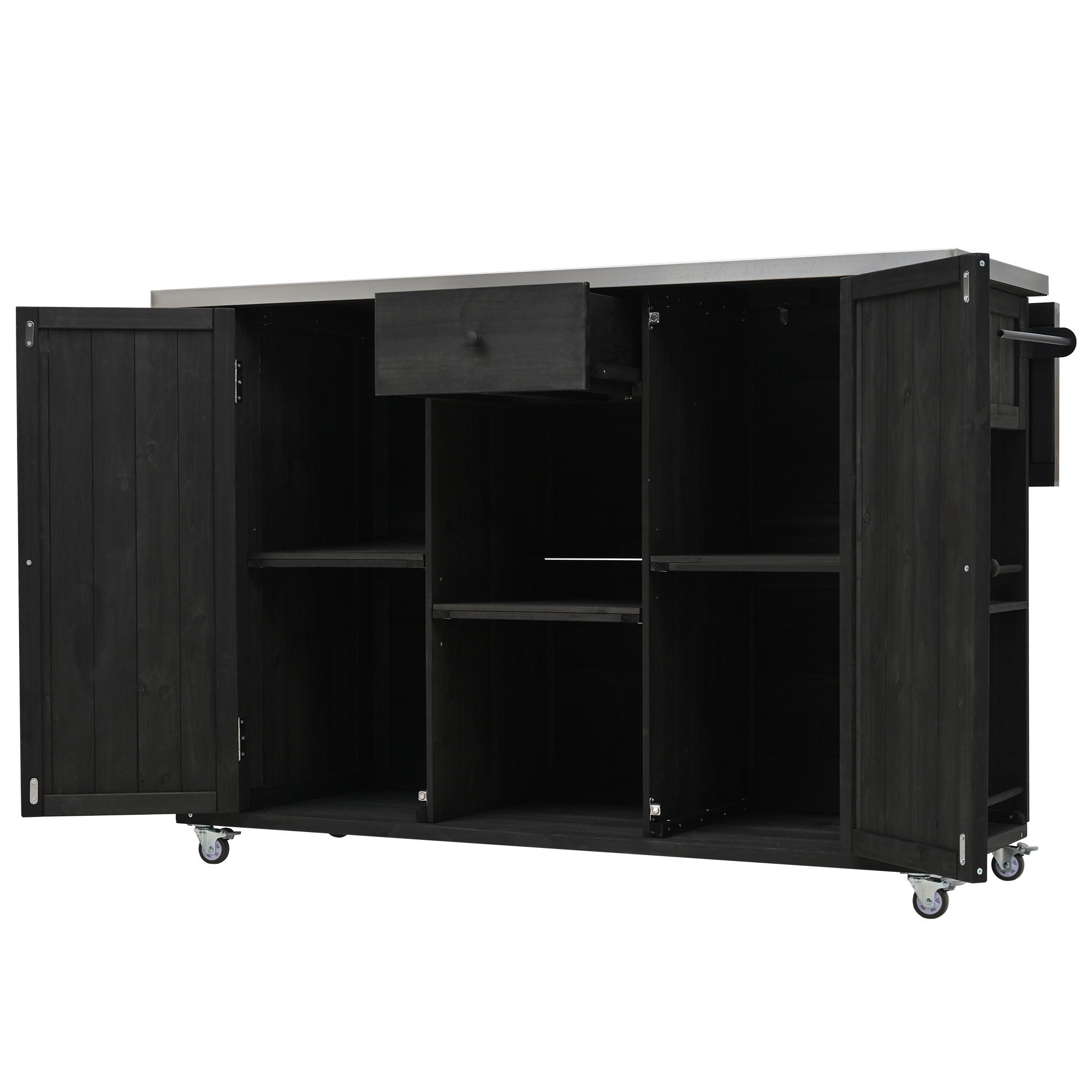 Outdoor Kitchen Island With Stainless Steel Top, Ample Storage Space, Towel And Spice Racks And A Bottle Opener - Best Buy Furniture