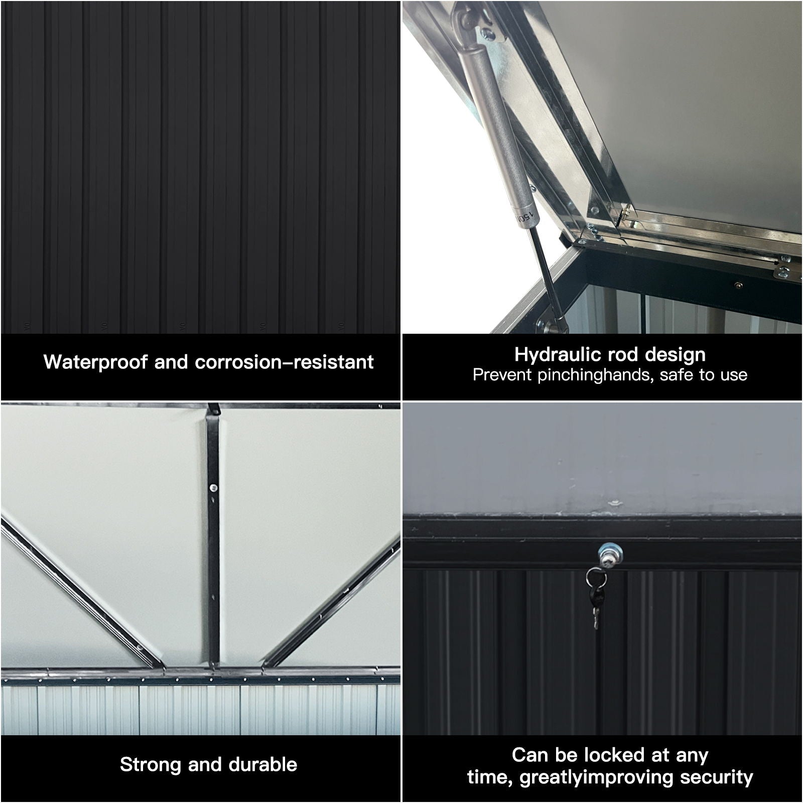 Metal Storage Box Store Large Out Door Use - Black - Best Buy Furniture