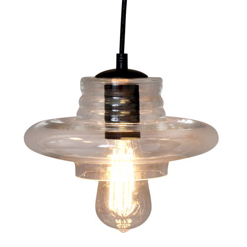 Torus - Saucer Industrial Pendant - Clear - Best Buy Furniture