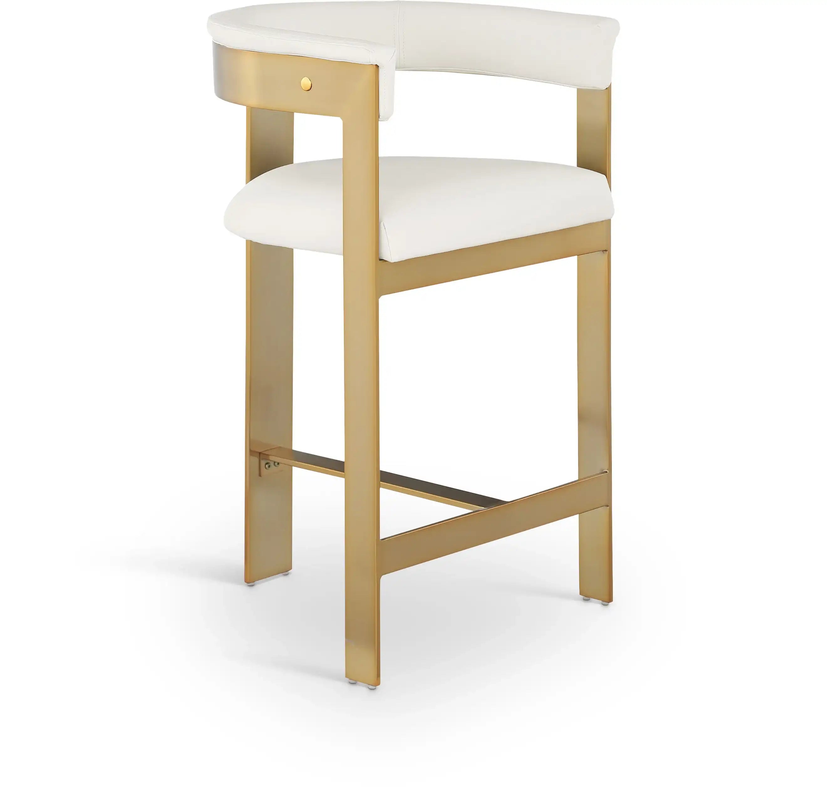 Romeo - Faux Leather Counter Stool With Gold Base (Set of 2) - Best Buy Furniture