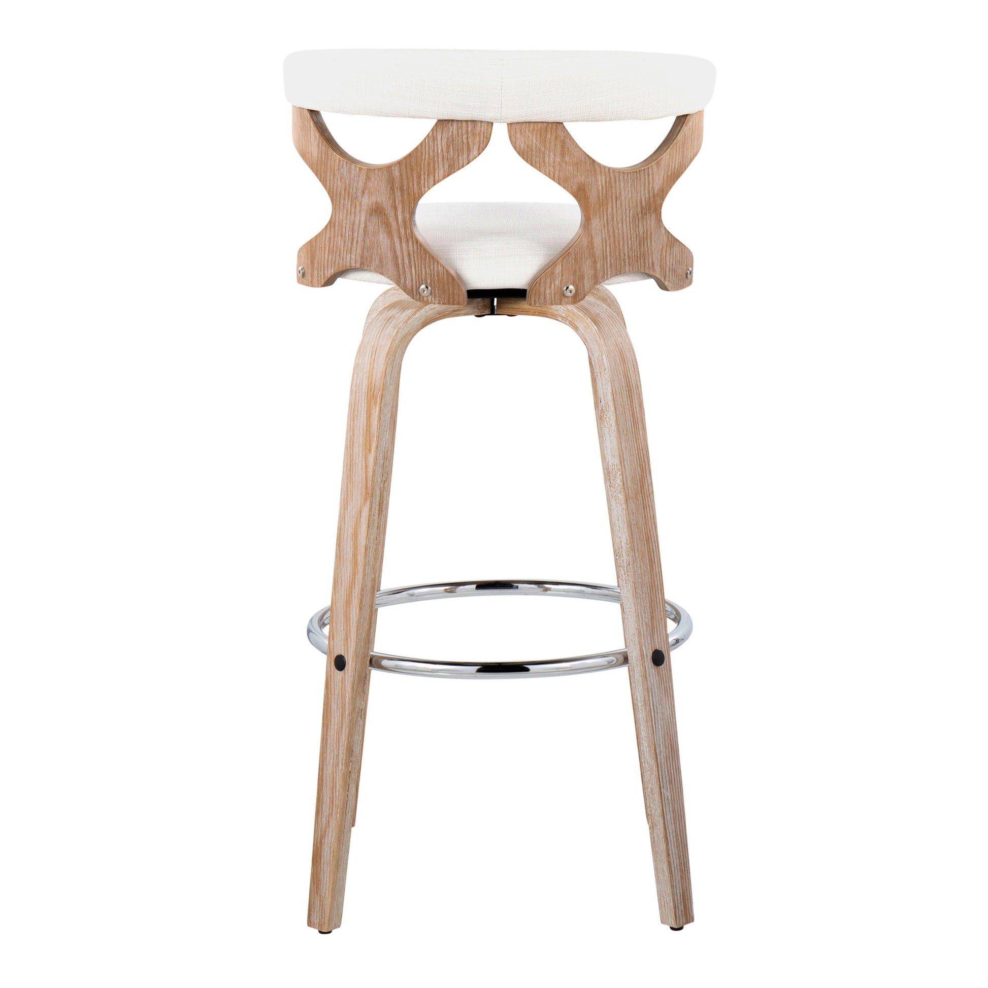 Gardenia - Contemporary Fixed Height Barstool With Swivel With Round Footrest (Set of 2) - Best Buy Furniture