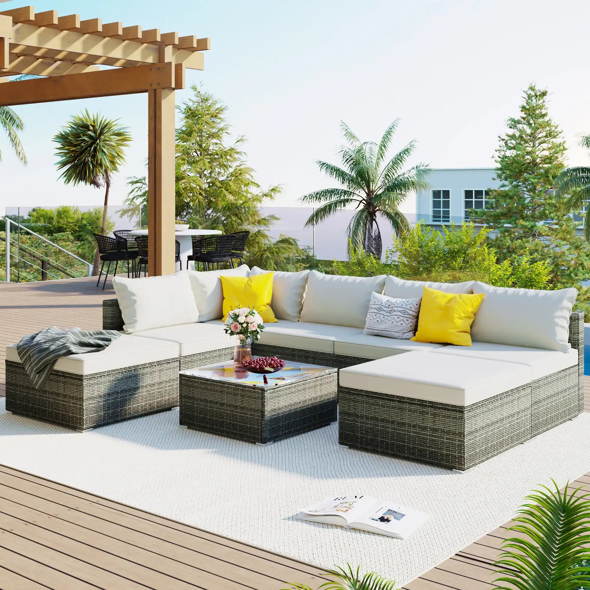 Sundrift 8-Pieces Outdoor Sectional Set - Best Buy Furniture