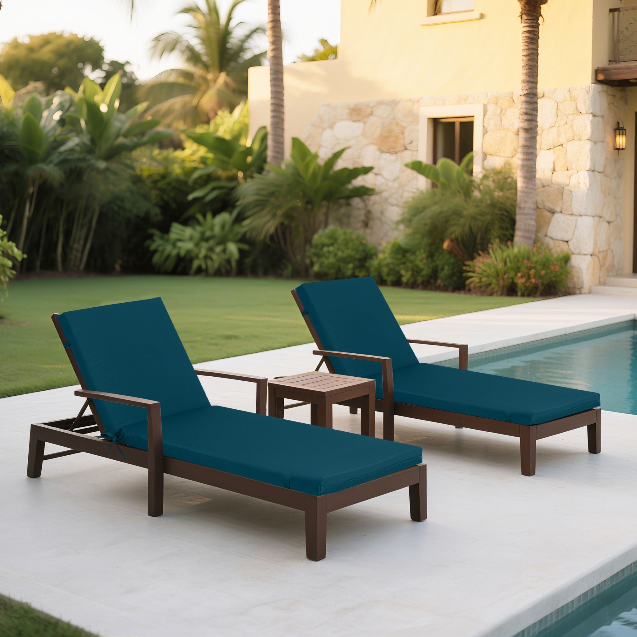 2 Piece Outdoor Chaise Lounge Cushion Set, Replacement Cushions For Patio Furniture - Best Buy Furniture