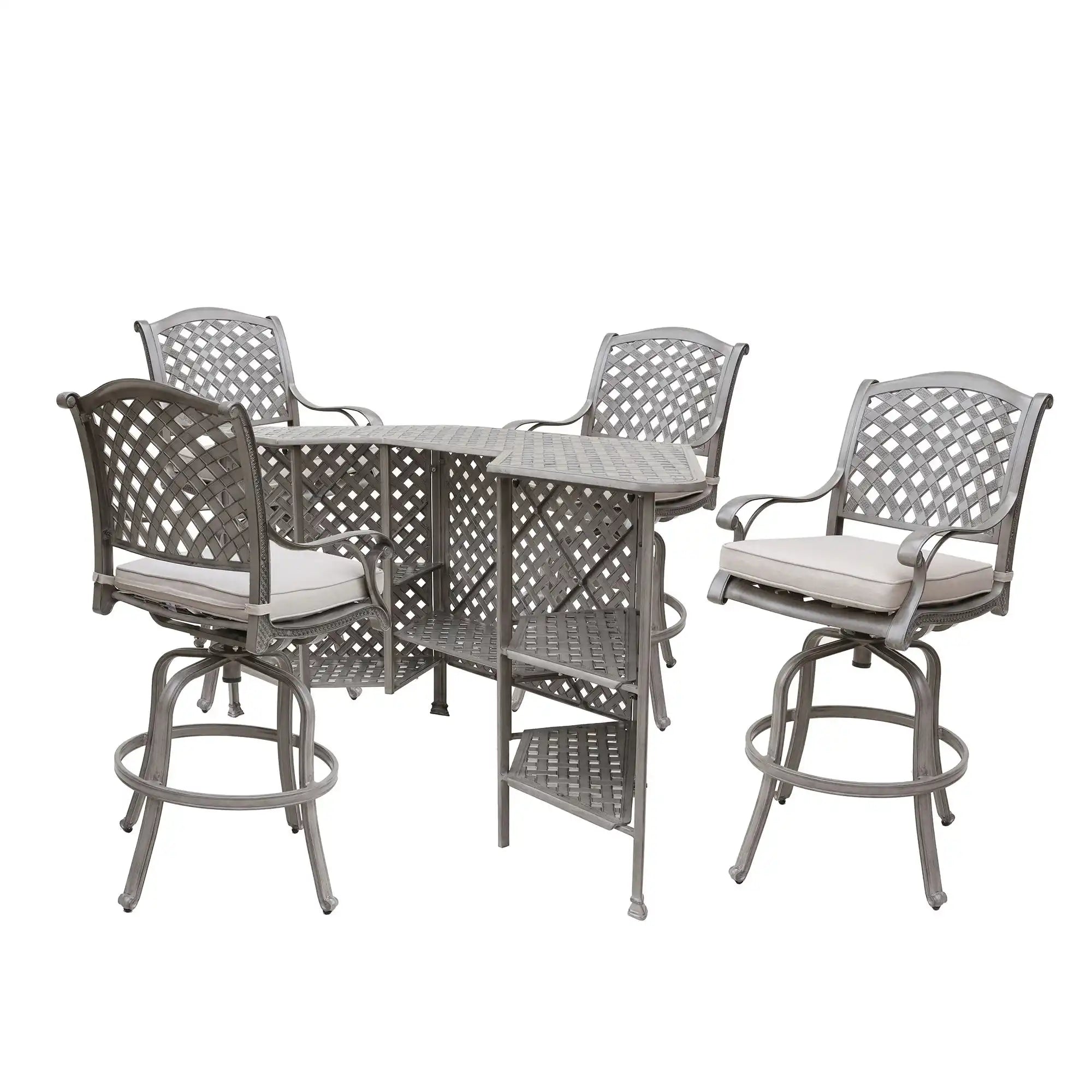 Cast Aluminum Bar Set With Cushion - Best Buy Furniture