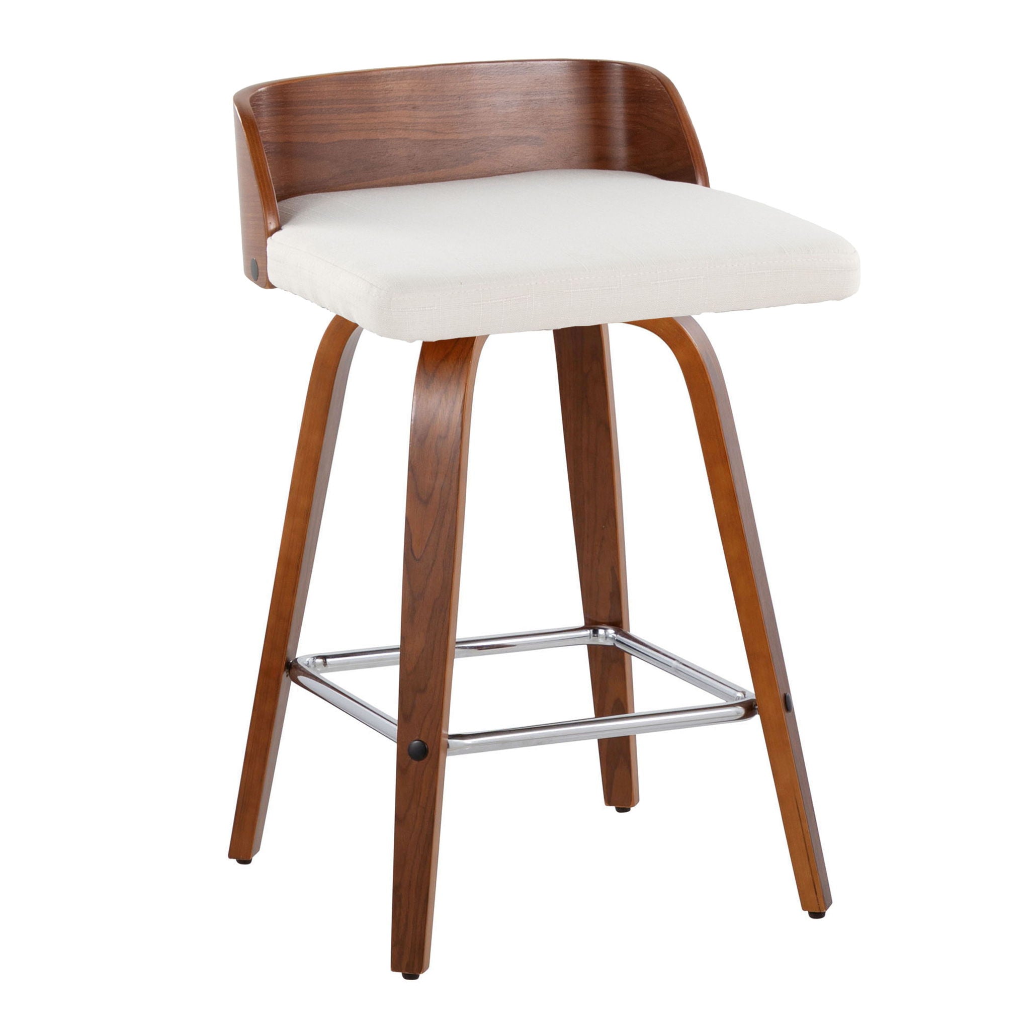 Maya - Mid Century Modern Fixed Height Counter Stool & Swivel With Square Footrest (Set of 2) - Best Buy Furniture
