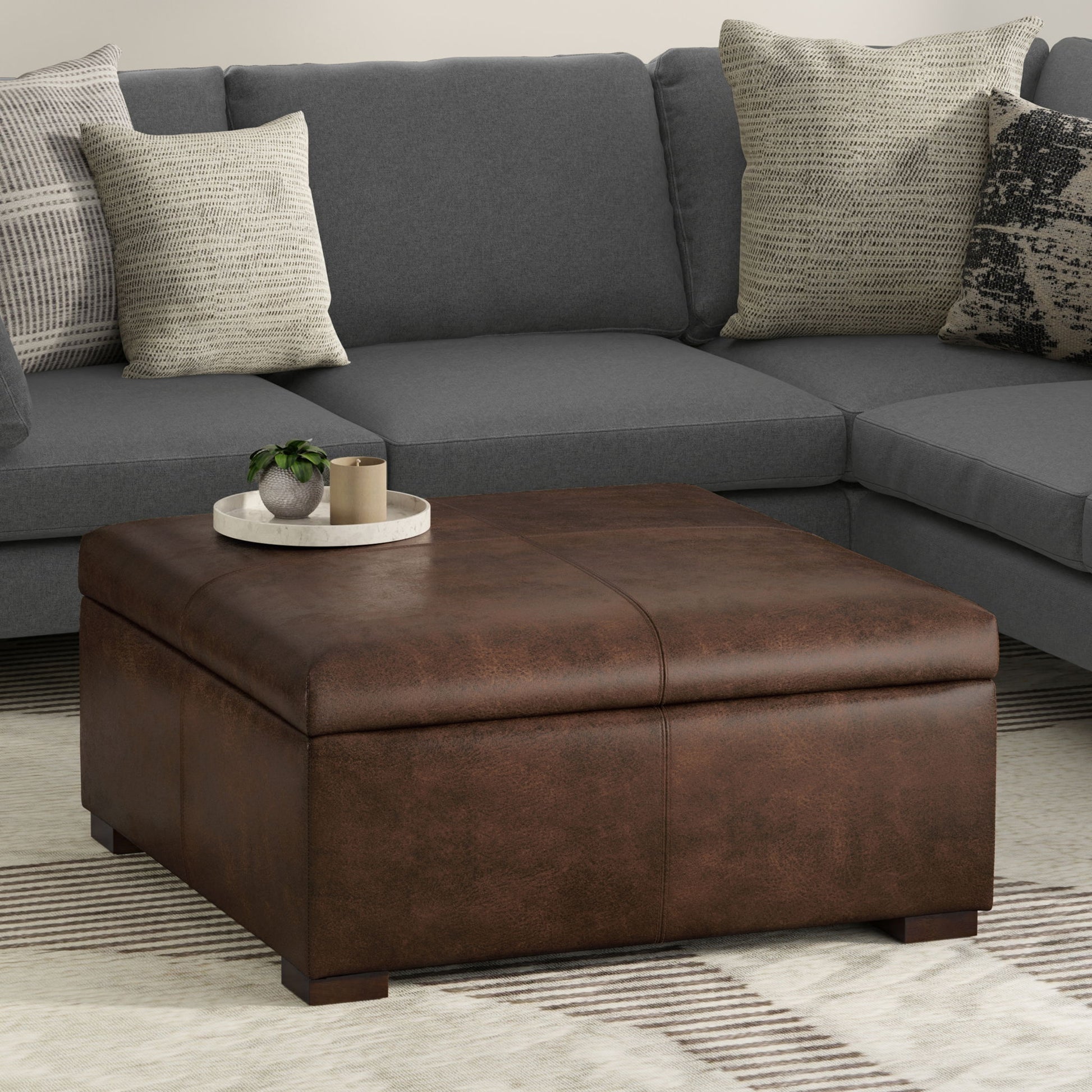 Gabbie - Coffee Table Upholstered Storage Ottoman - Best Buy Furniture