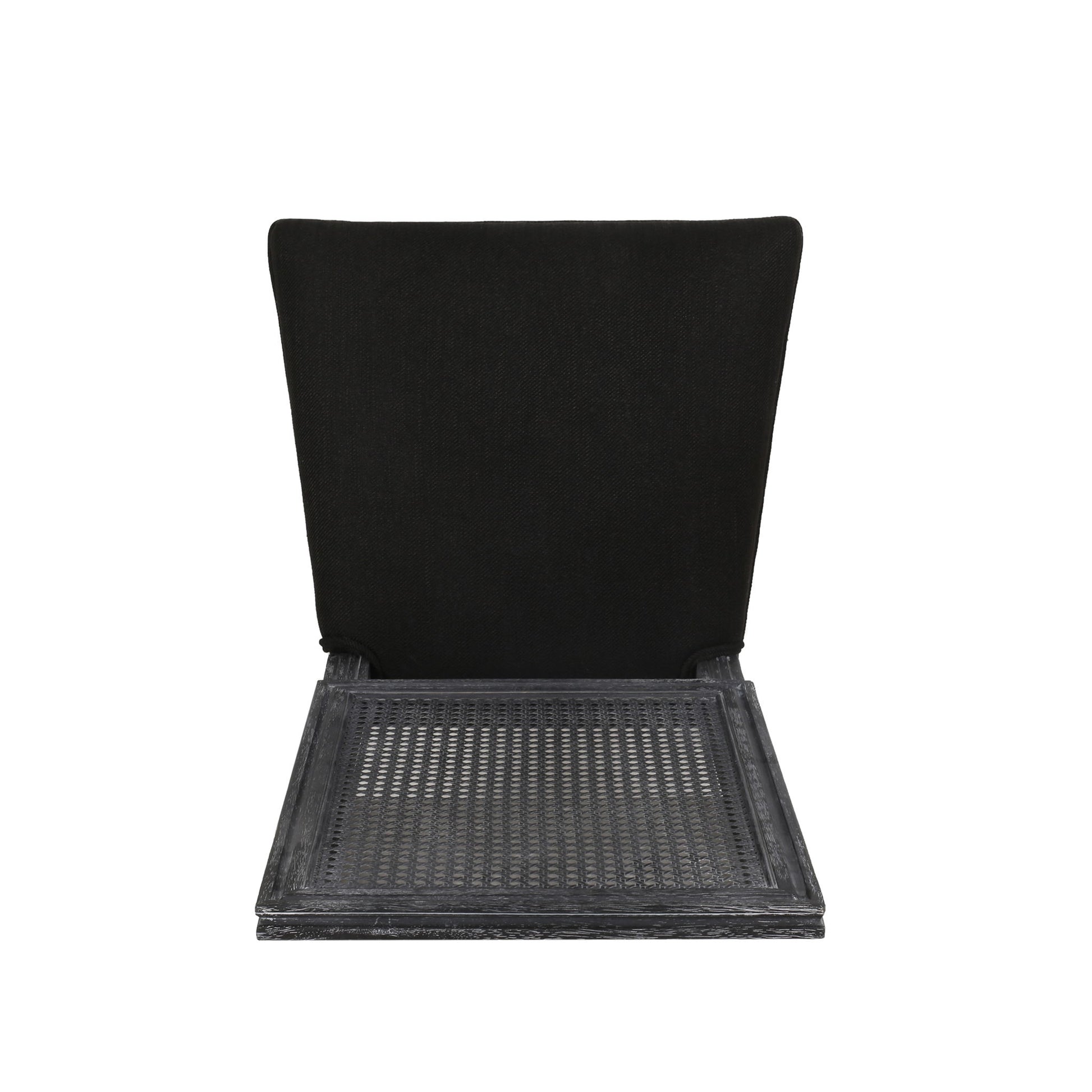 French Country Dining Chair With Rectangular Cane Backrest And Smooth Upholstered Seating - Best Buy Furniture