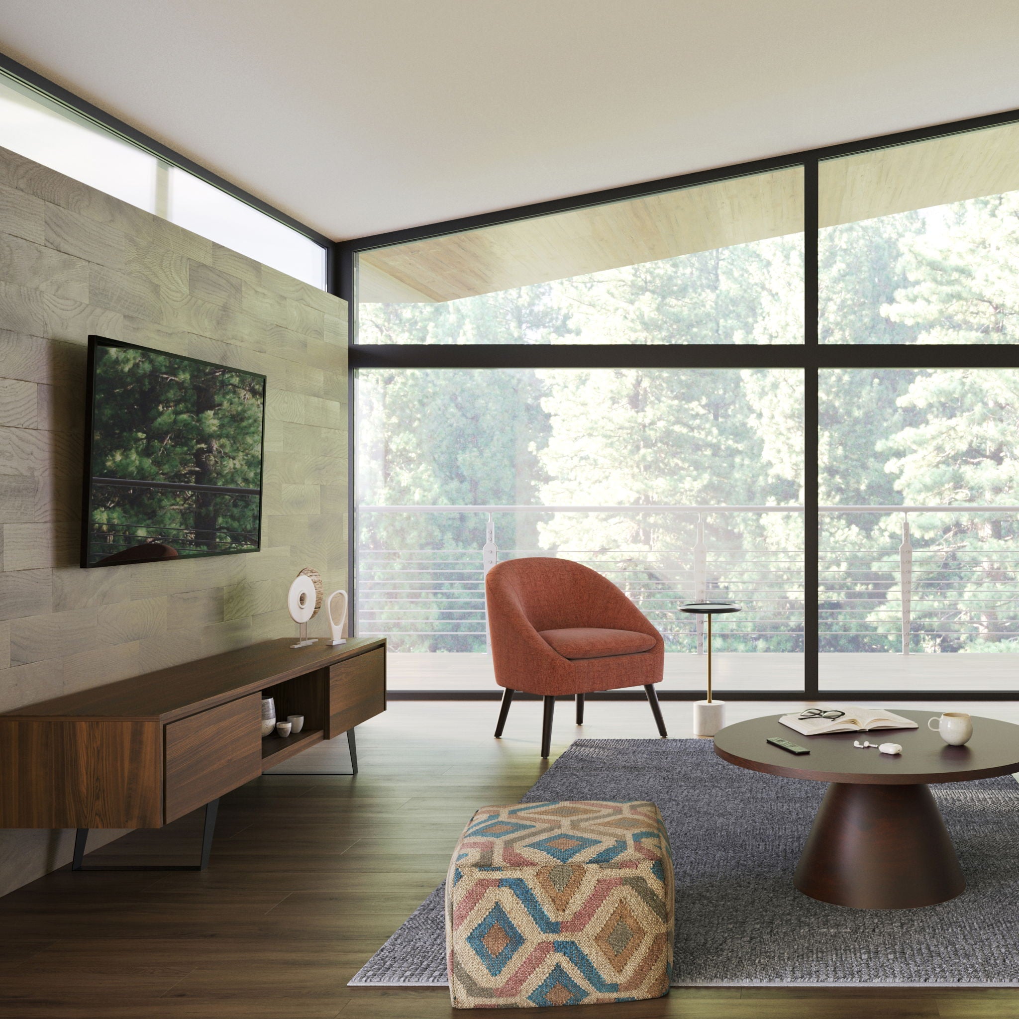 Lowry - Handcrafted TV Media Stand - Walnut - Best Buy Furniture