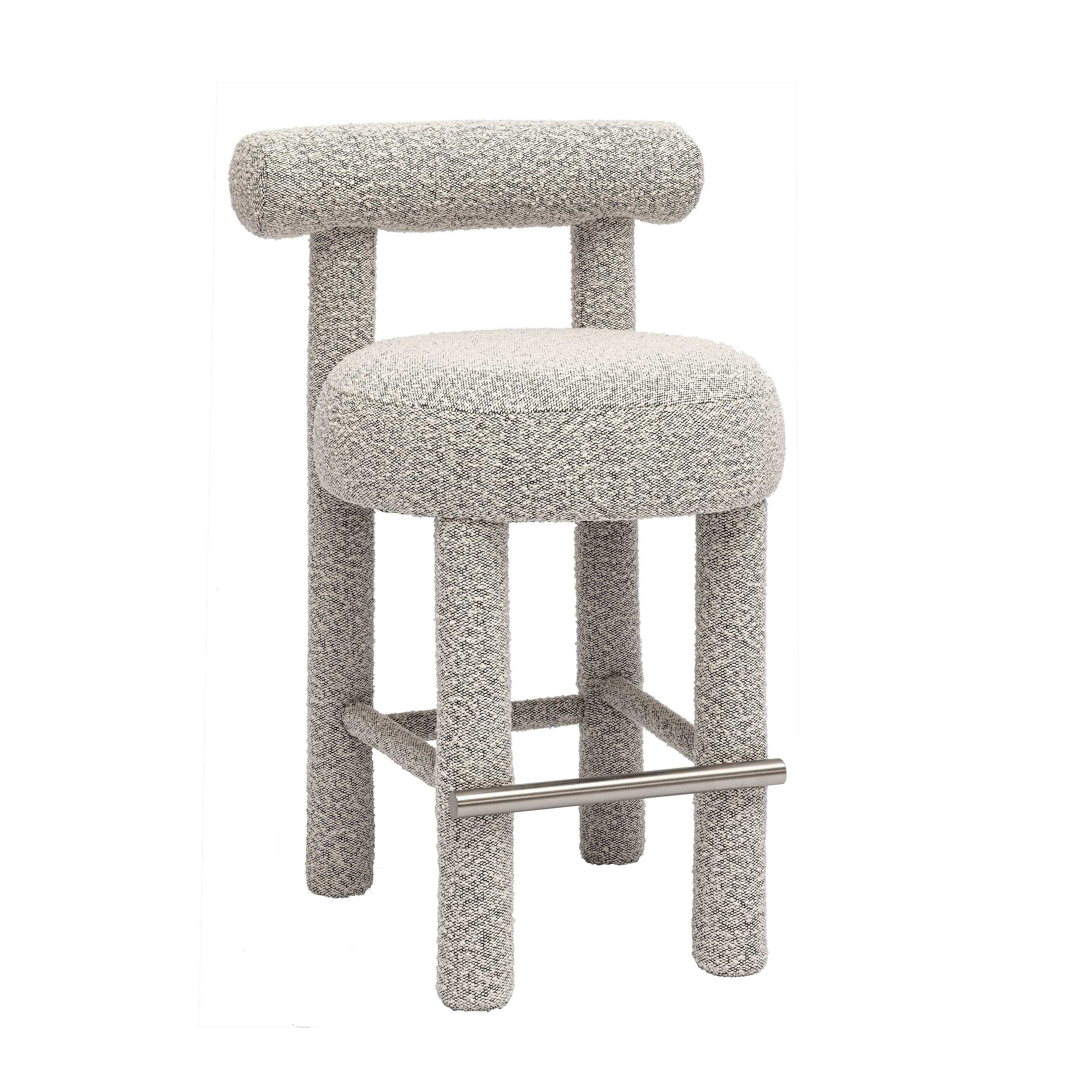 Carmel - Boucle and Solid Wood Counter Stool - Best Buy Furniture