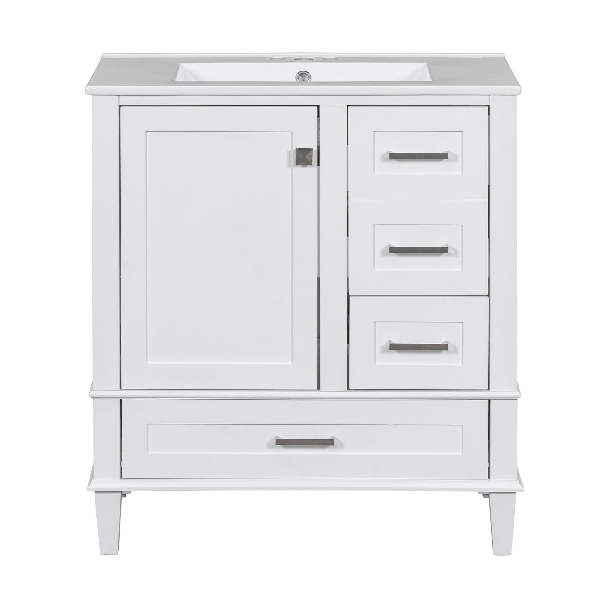Bathroom Vanity, Modern Bathroom Cabinet With Sink Combo Set, Bathroom Storage Cabinet With A Soft Closing Door And 3 Drawers, Solid Wood Frame - Best Buy Furniture