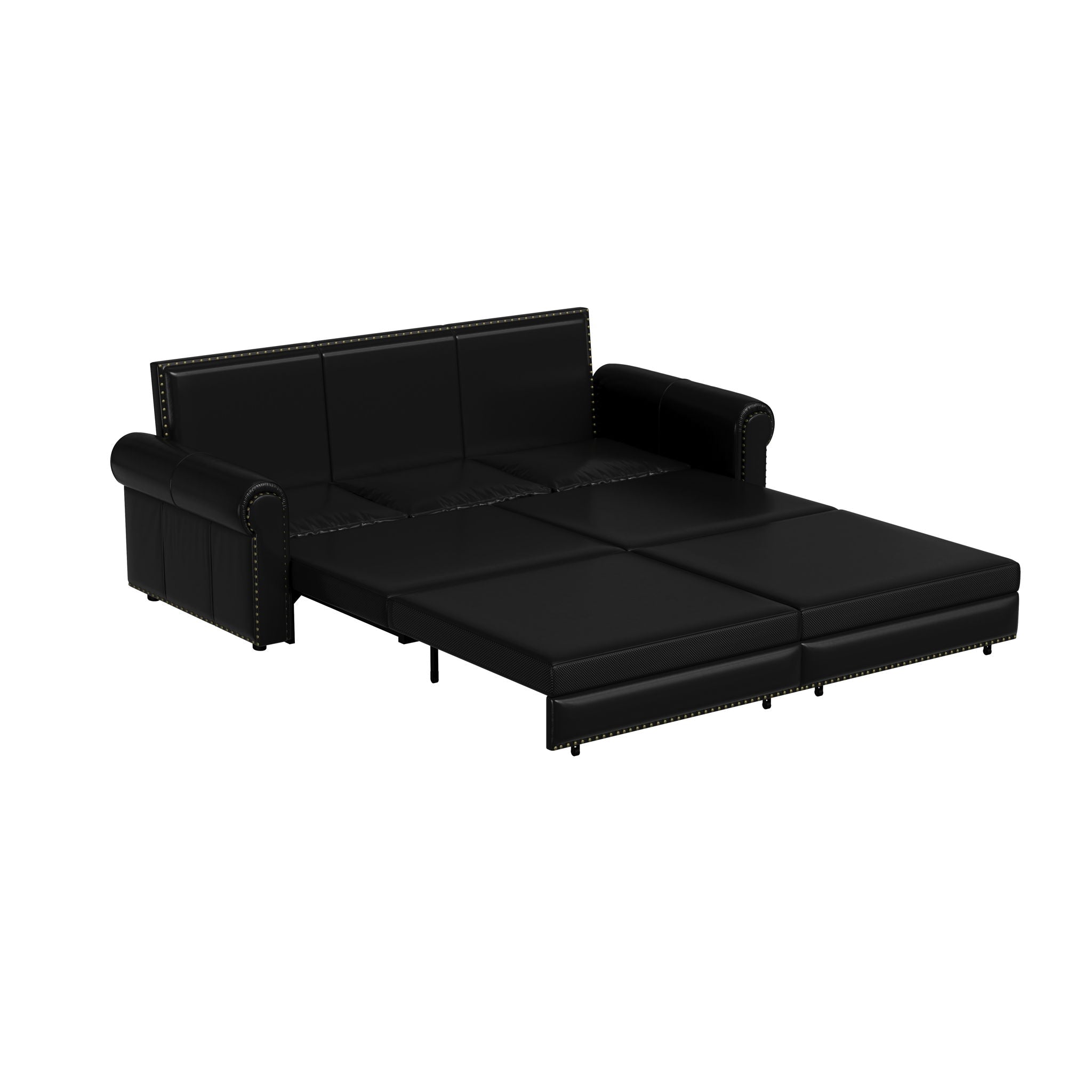 3 In 1 Convertible Sleeper Sofa With Nailhead Trim & Rolled Arm - Best Buy Furniture
