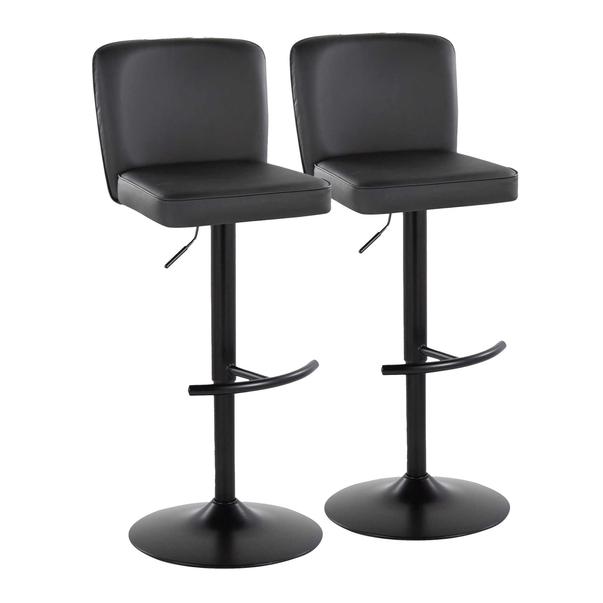 Henry - Contemporary Adjustable Barstool & Swivel With Rounded T Footrest (Set of 2) - Best Buy Furniture