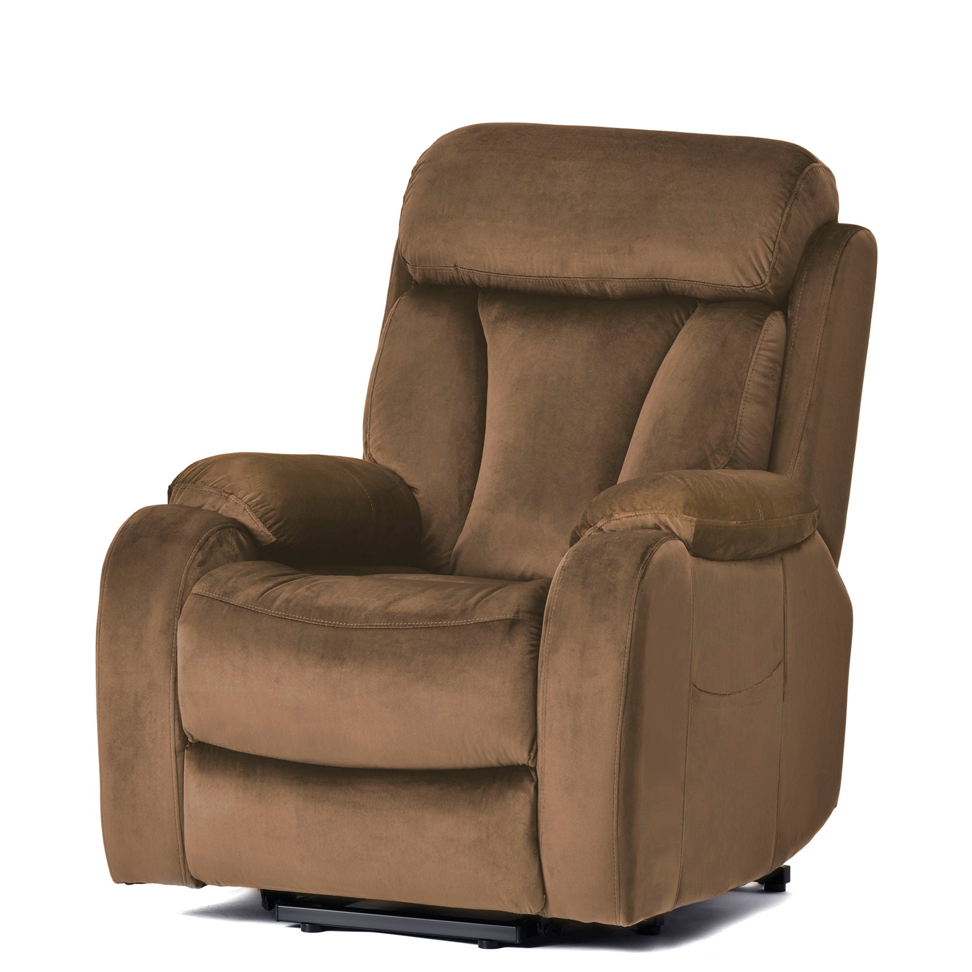 Lift Chair Recliner Power Remote Control Recliner Sofa Relax Soft Chair Anti - Skid Australia Cashmere Fabric Furniture Living Room - Brown - Best Buy Furniture