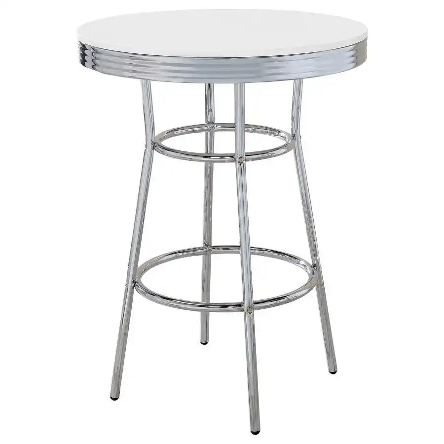 Retro - Round 30" 1950's Bistro Pub Height Bar Table - Best Buy Furniture