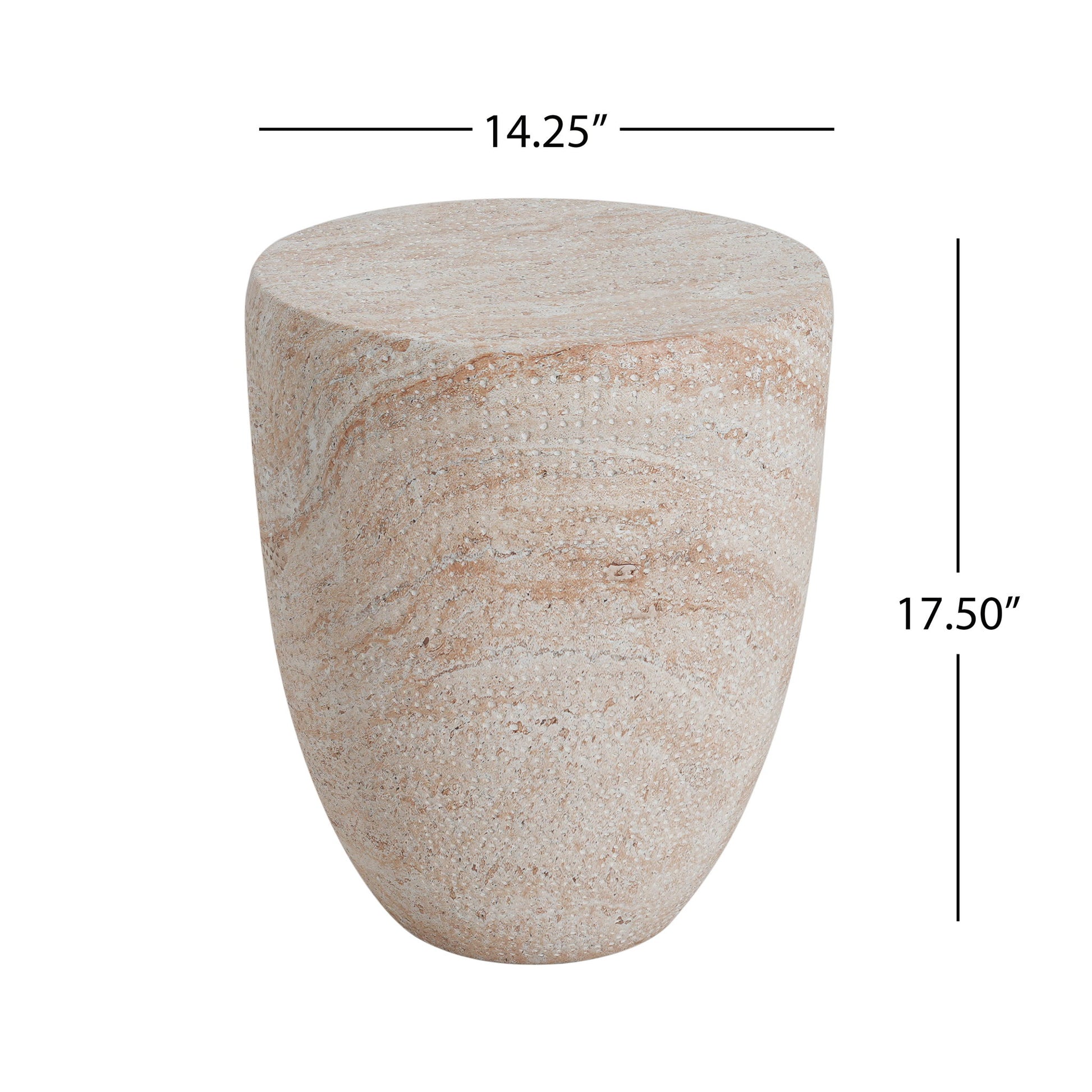 Outdoor / Indoor Lightweight, Concrete Side Table, Travertine - Beige - Best Buy Furniture