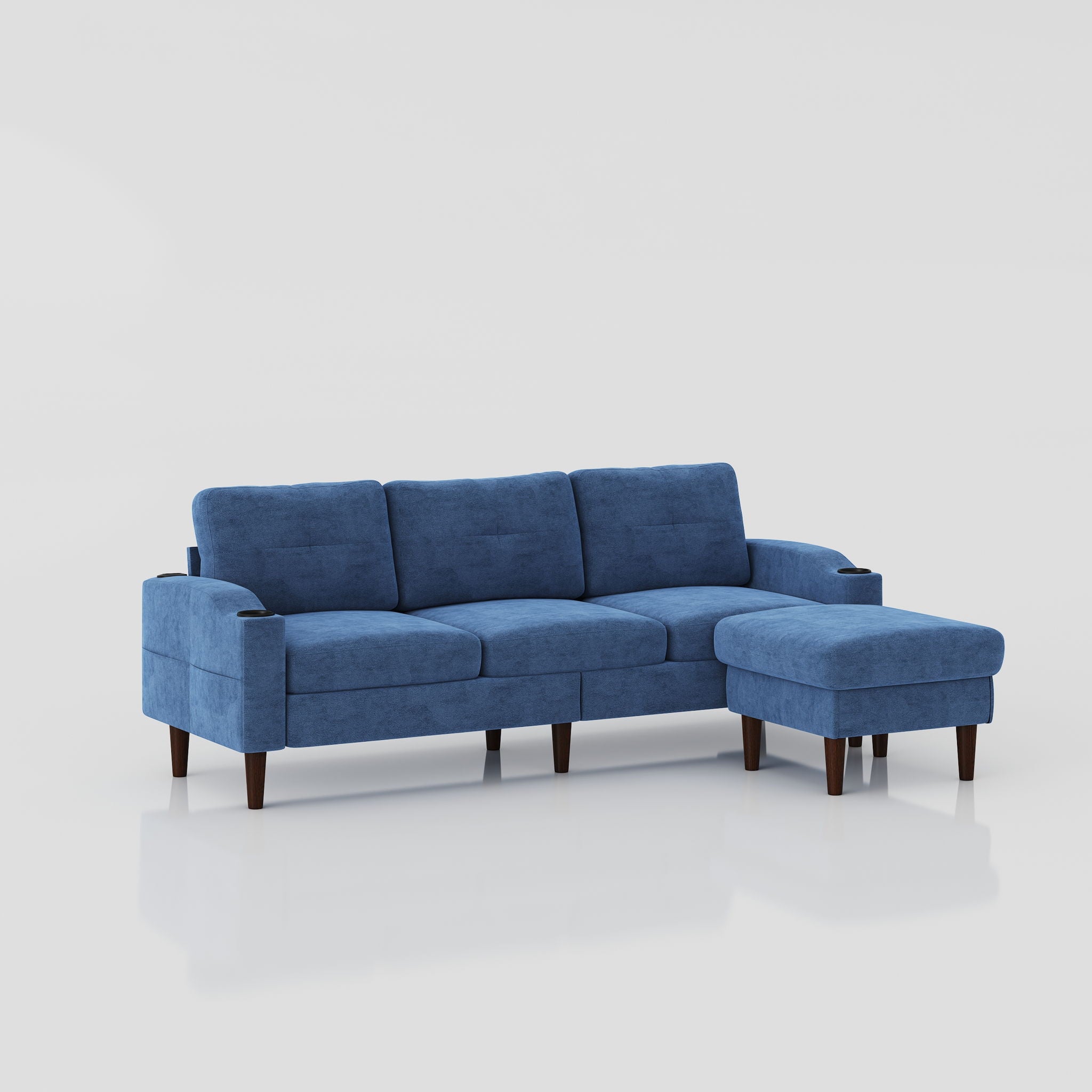 3 Seater Convertible Combination L Shaped Sofa With Footstools With Storage - Best Buy Furniture