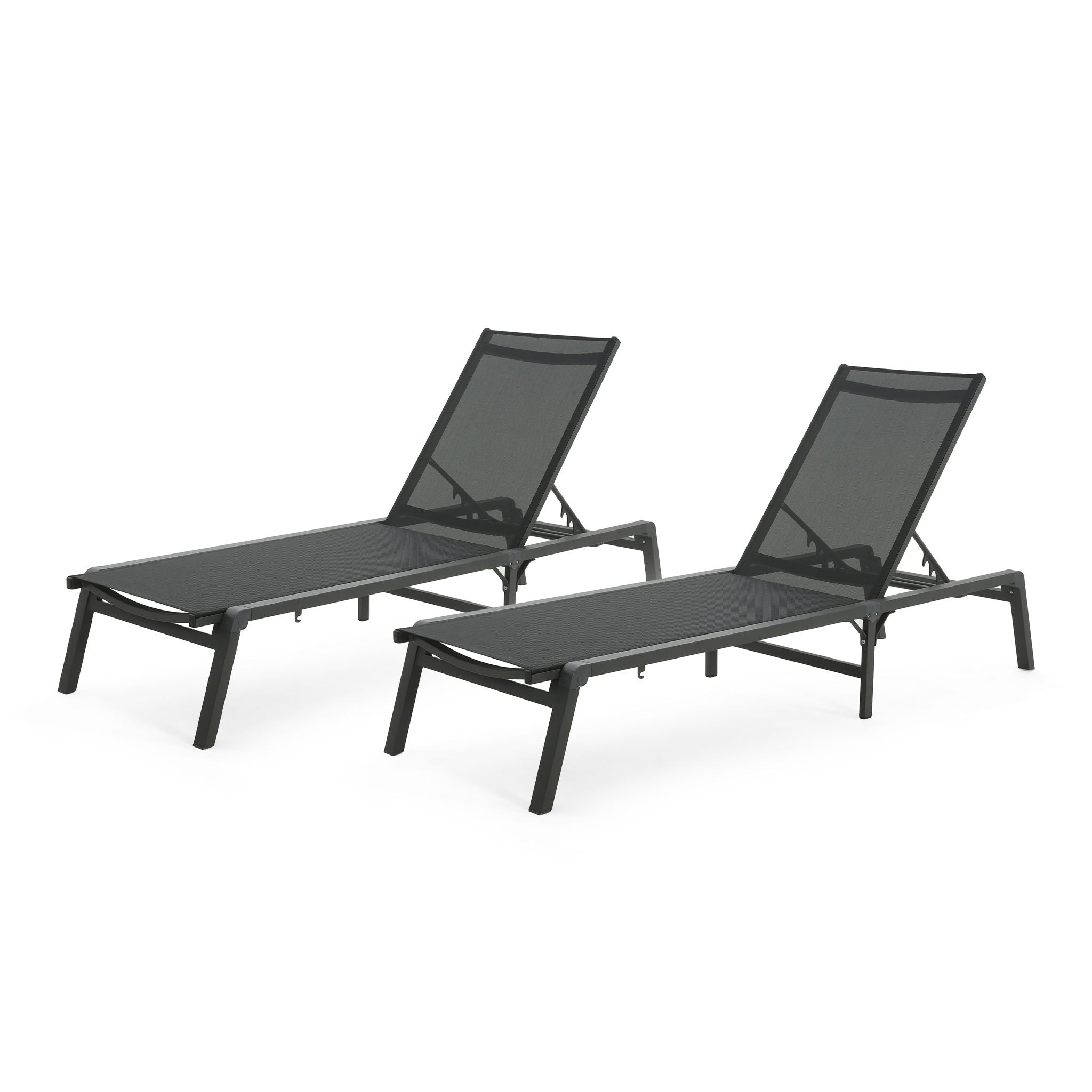 Westport - Outdoor Folding Lounge (Set of 2) - Black - Best Buy Furniture
