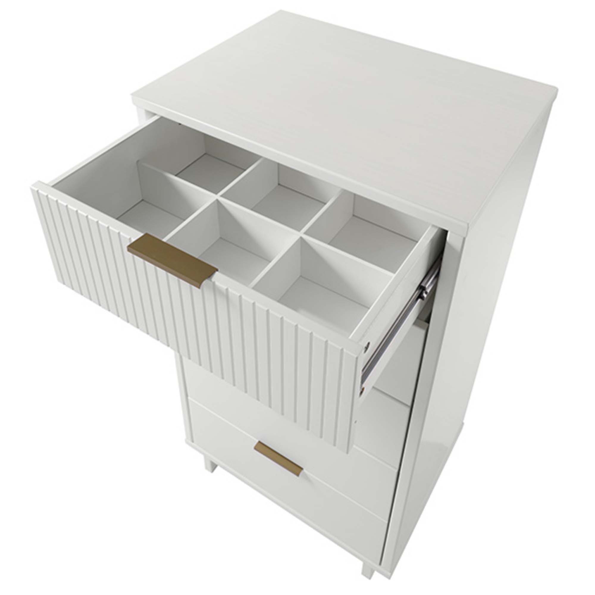 Granville - Tall Narrow Dresser With 5 Full Extension Drawers - White