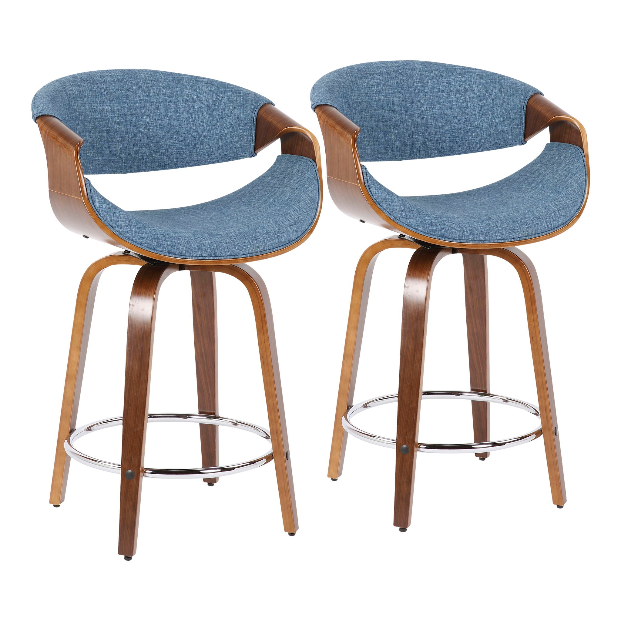 Curvini - Mid Century Modern Counter Stool (Set of 2) - Best Buy Furniture