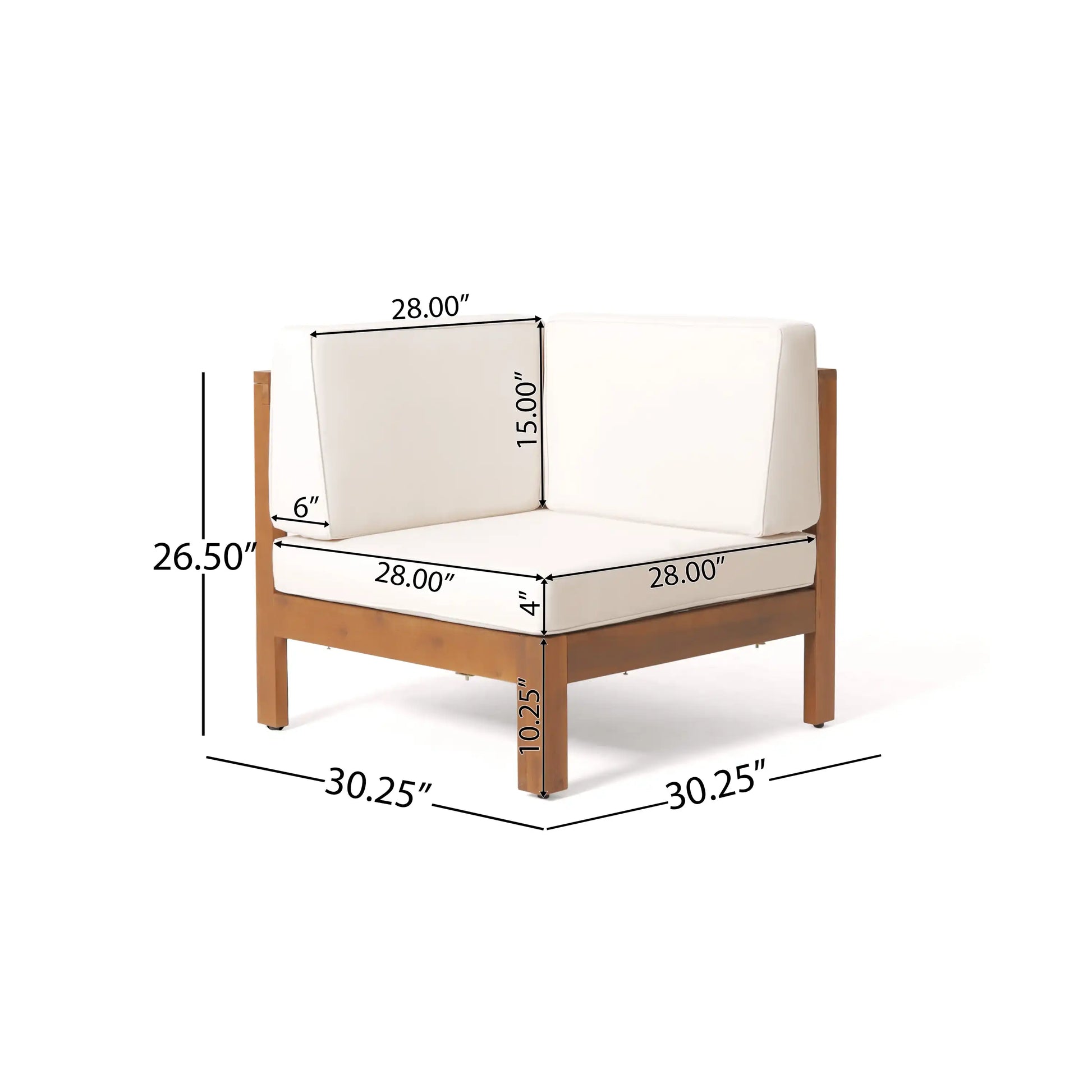 OANA OUTDOOR WOODEN SECTIONAL SET WITH CUSHIONS, BEIGE - Best Buy Furniture