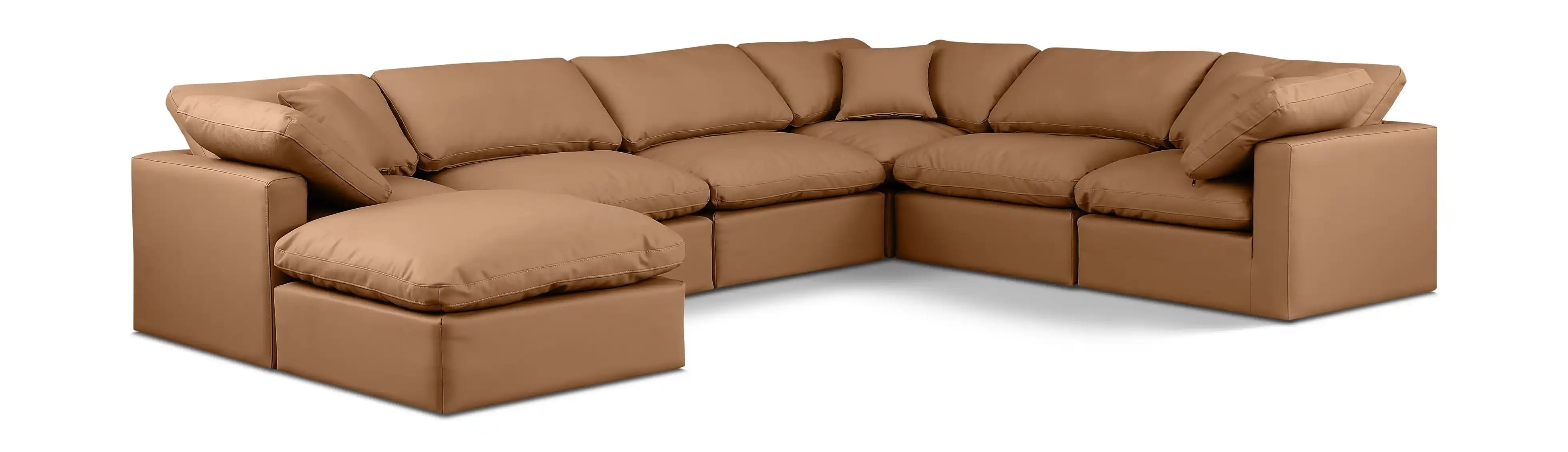 Indulge - Faux Leather 7 Piece Modular Sectional - Best Buy Furniture