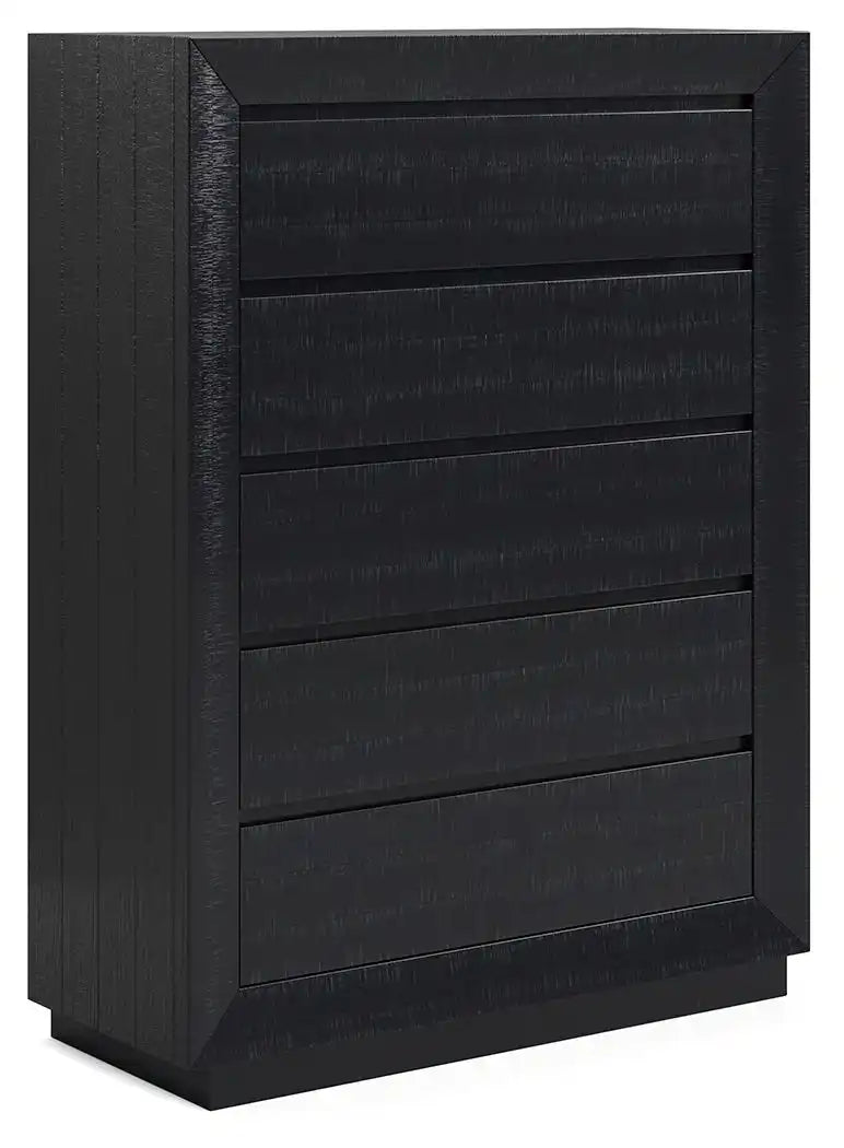 Londer - Five Drawer Chest - Black - Best Buy Furniture