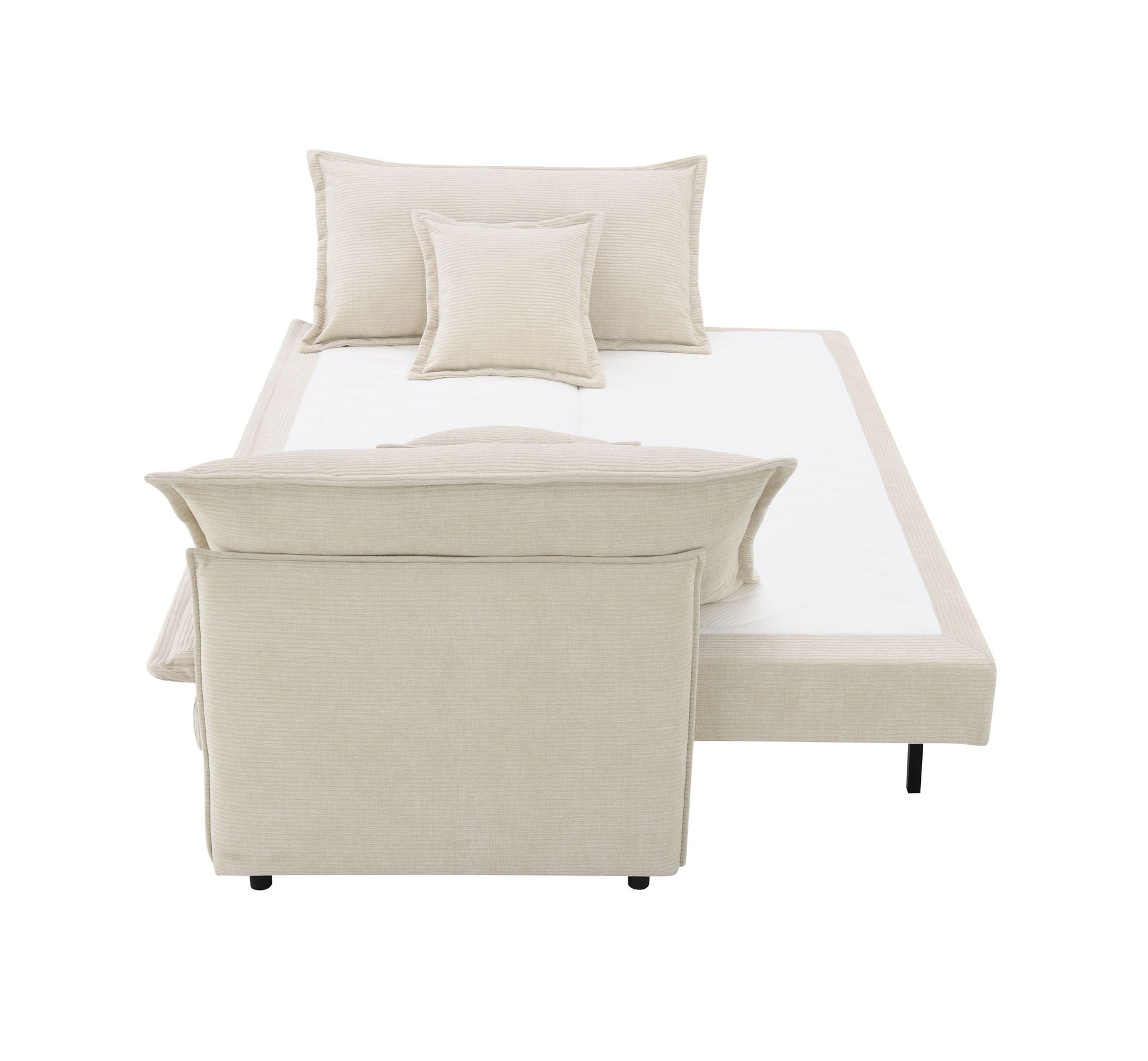 Elisea - Sleeper Sectional Sofa With 2 Toss Pillows - Beige - Best Buy Furniture