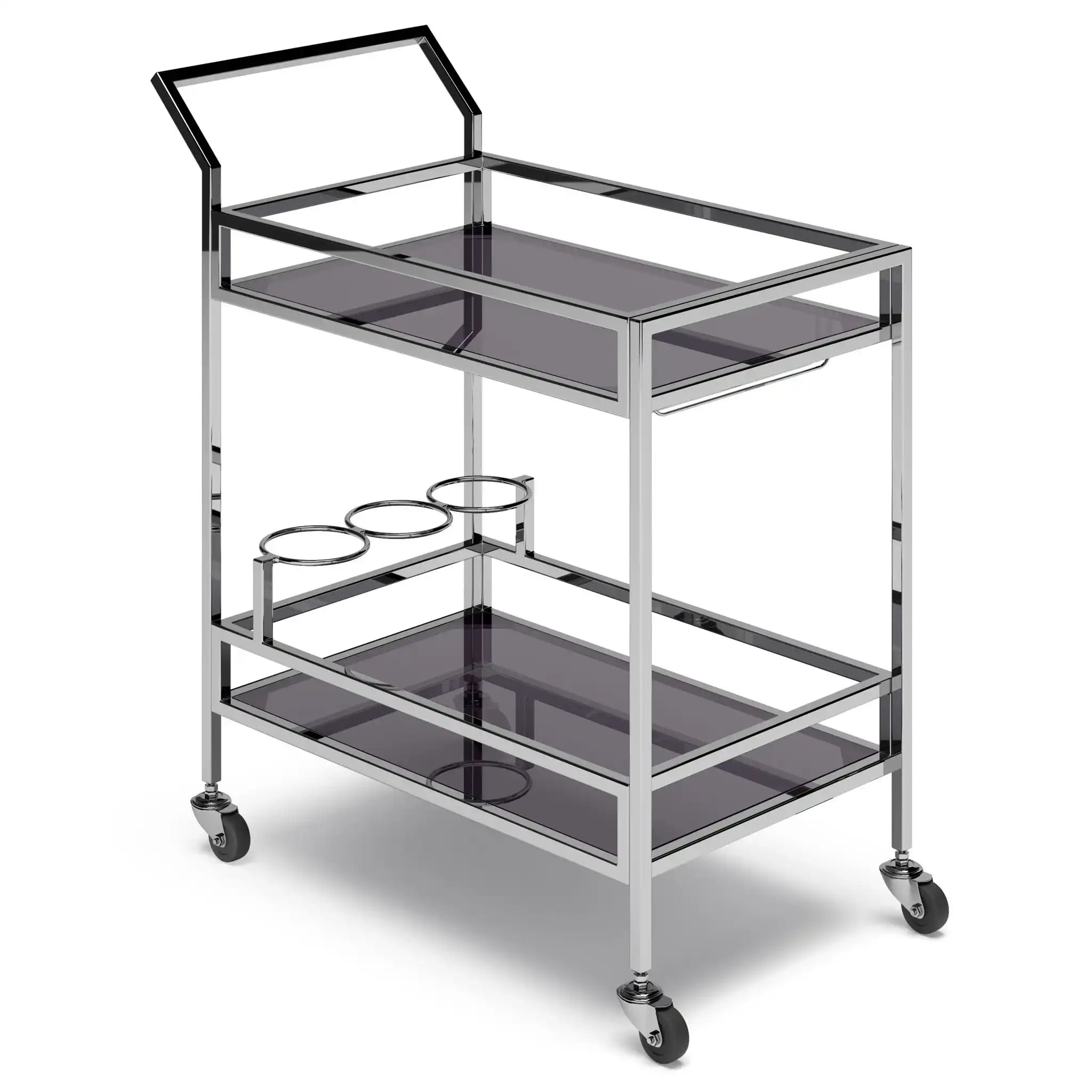Watts - Bar Cart - Chrome - Best Buy Furniture