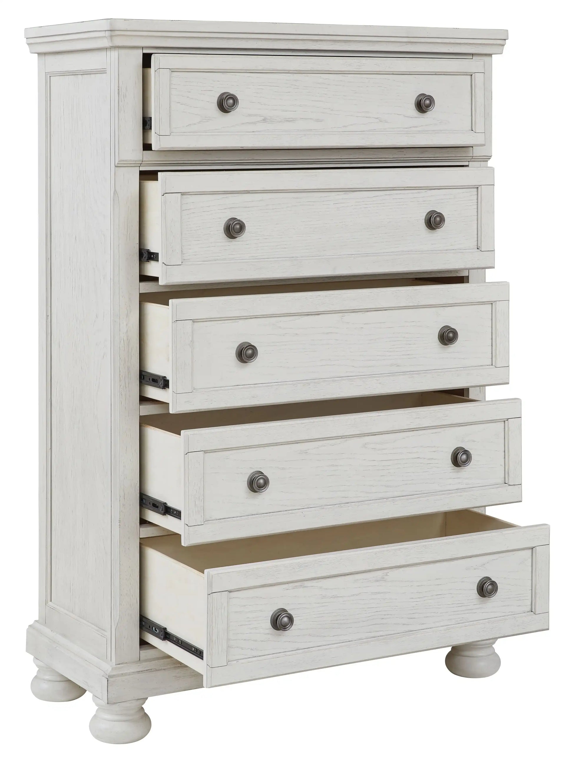 Robbinsdale - Five Drawer Chest - Antique White - Best Buy Furniture