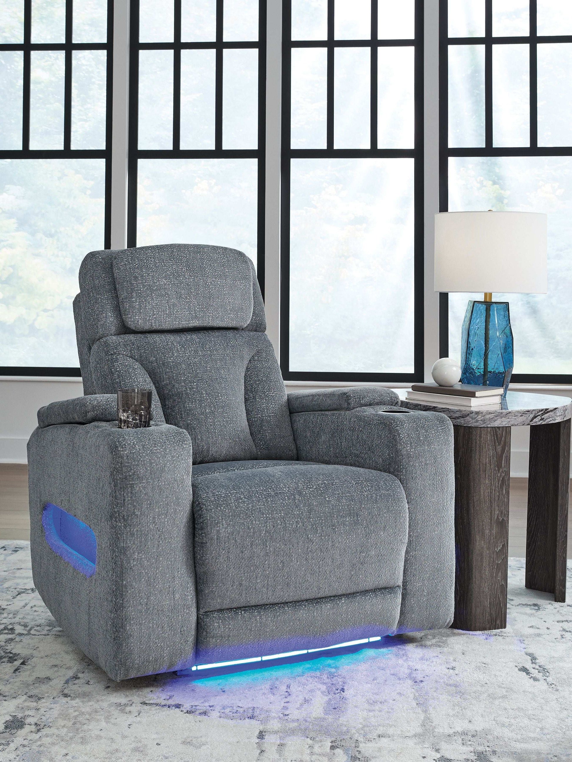 Studio Cave - Power Recliner - Steel - Best Buy Furniture